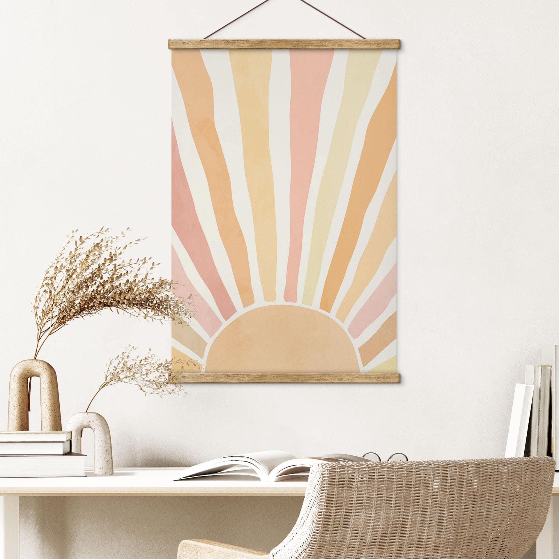 Tekstil plakat Boho-solstråler - Manovski