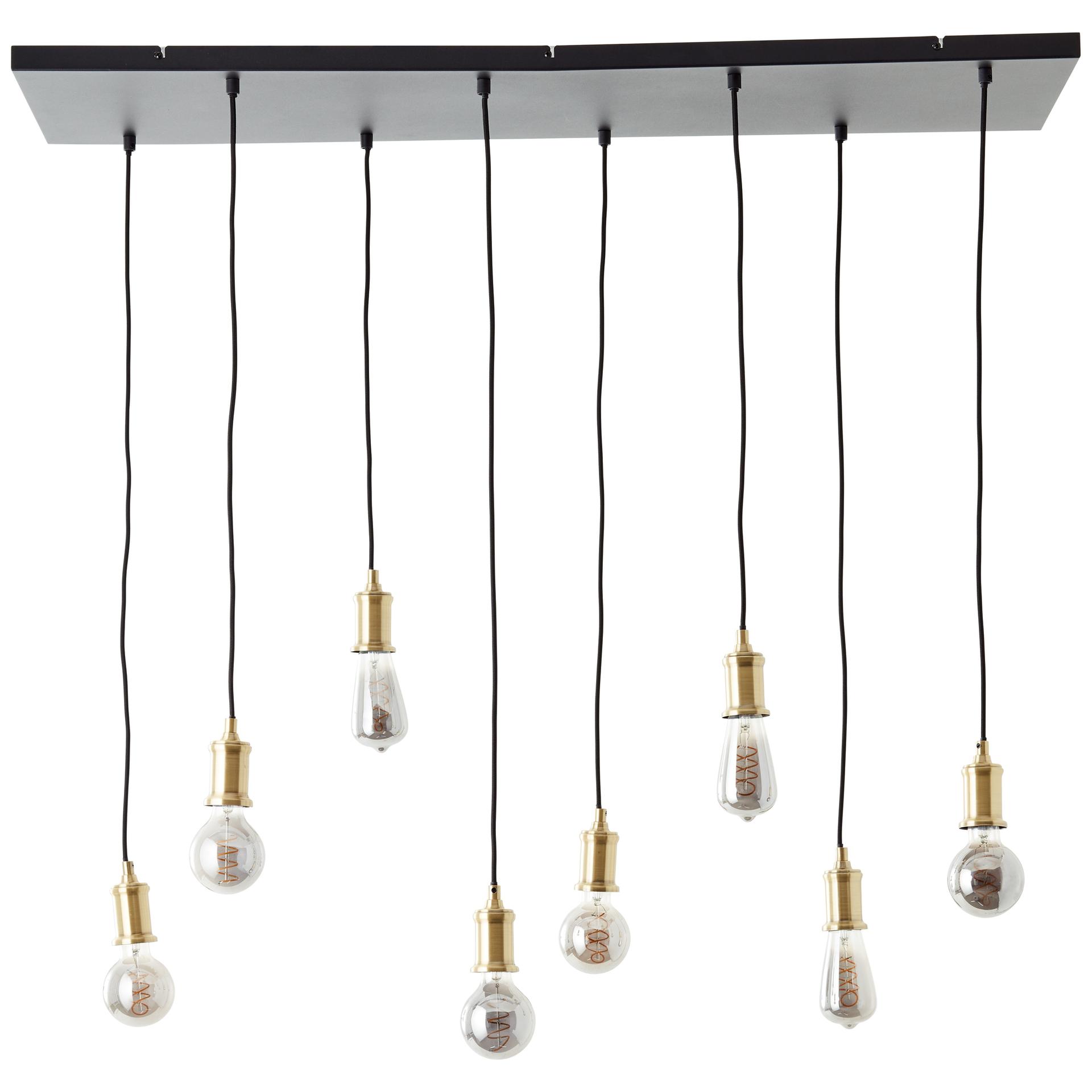 Pendelleuchte Emmanuel, schwarz, 133 x 34,8 cm, Metall Pendel-lampe, dimmbar