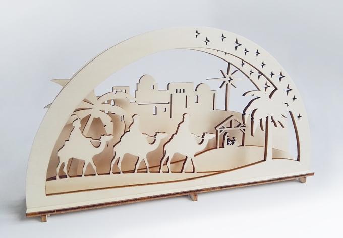 Belén de madera Reyes Magos