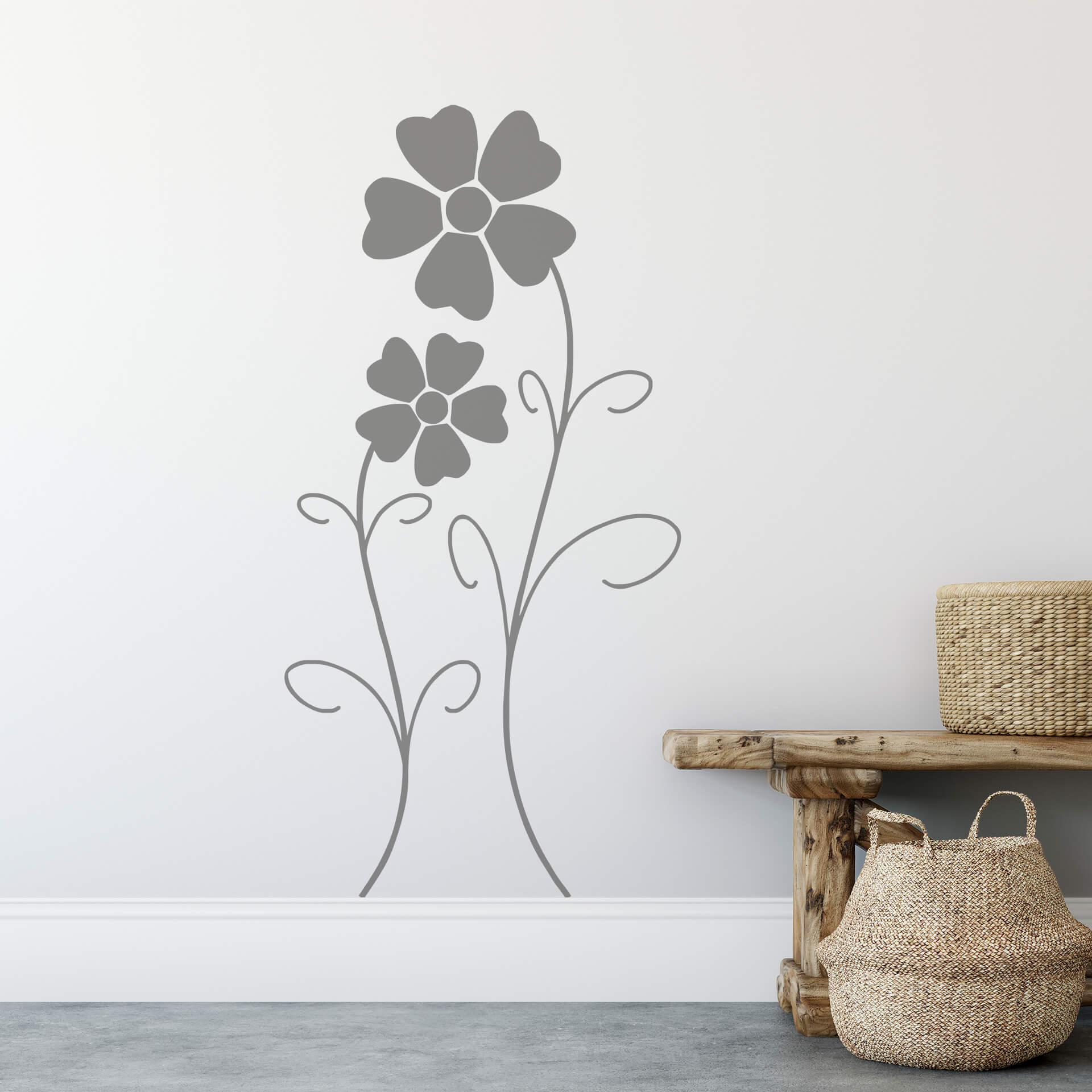 Muursticker Bloemenpaar
