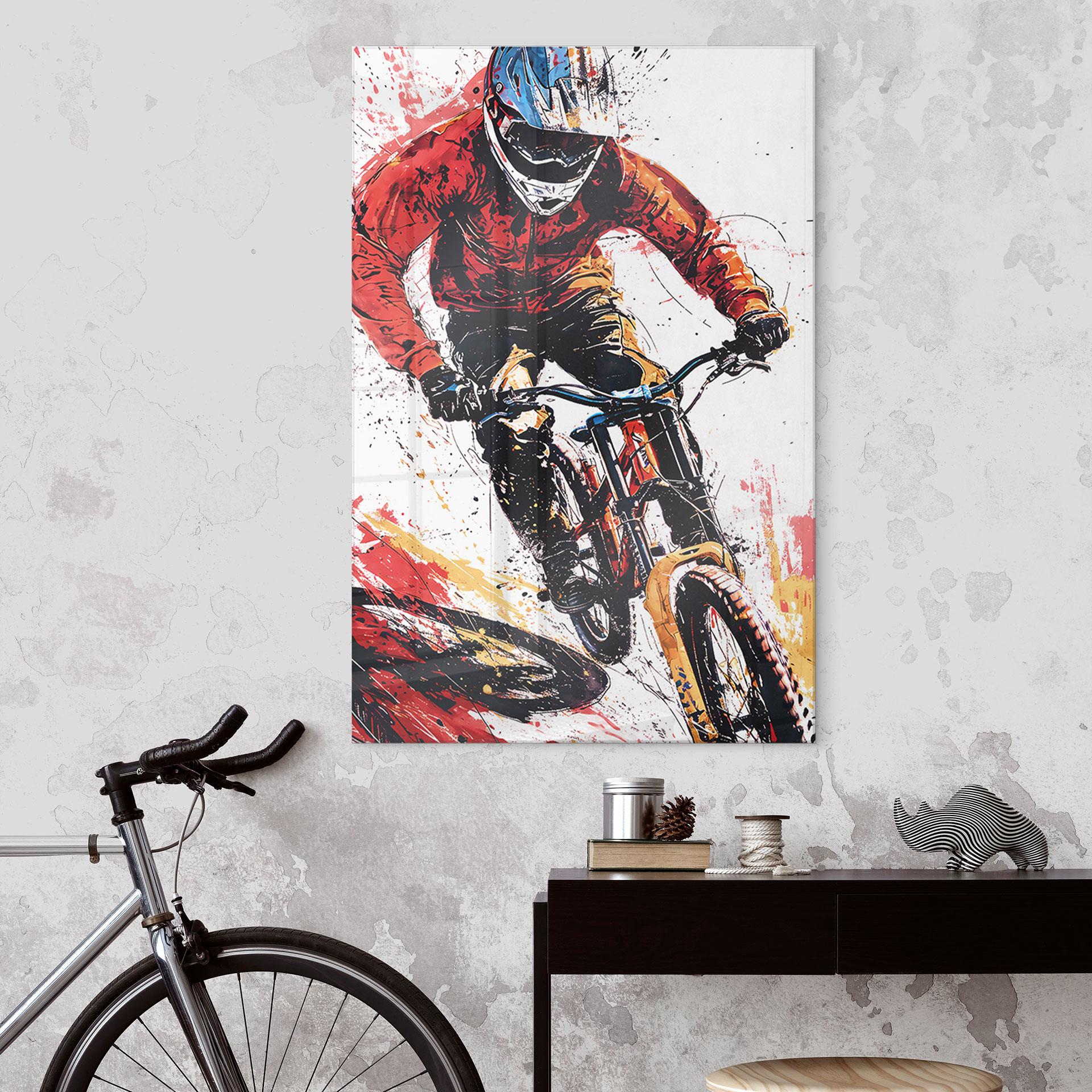 Akrylbillede Dynamisk mountainbiker - Jaszke