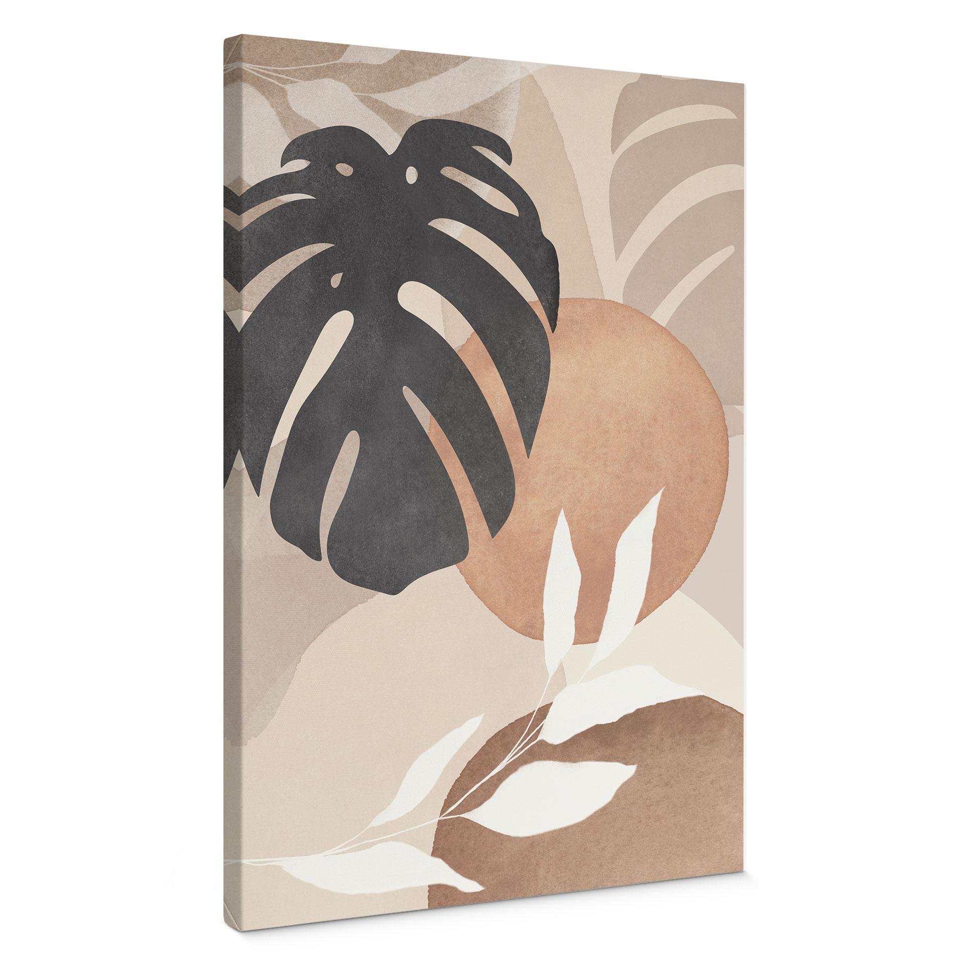Canvasbillede Boho Monstera-plante i naturlige farver - Melloi Art Prints
