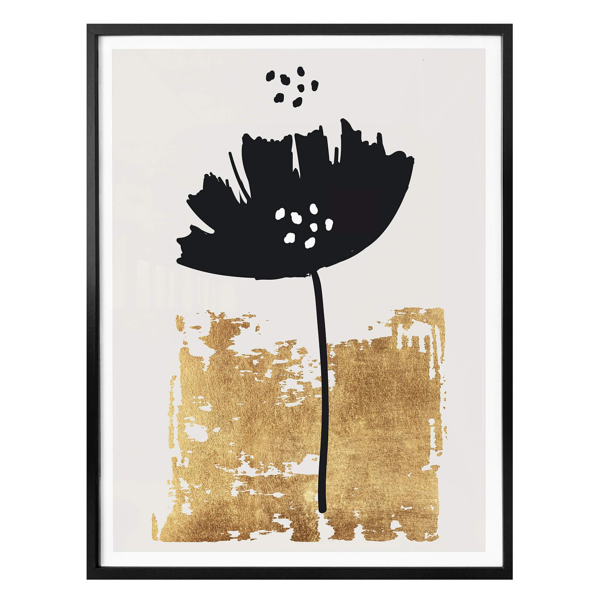 Plakat - Kubistika - Black Flower
