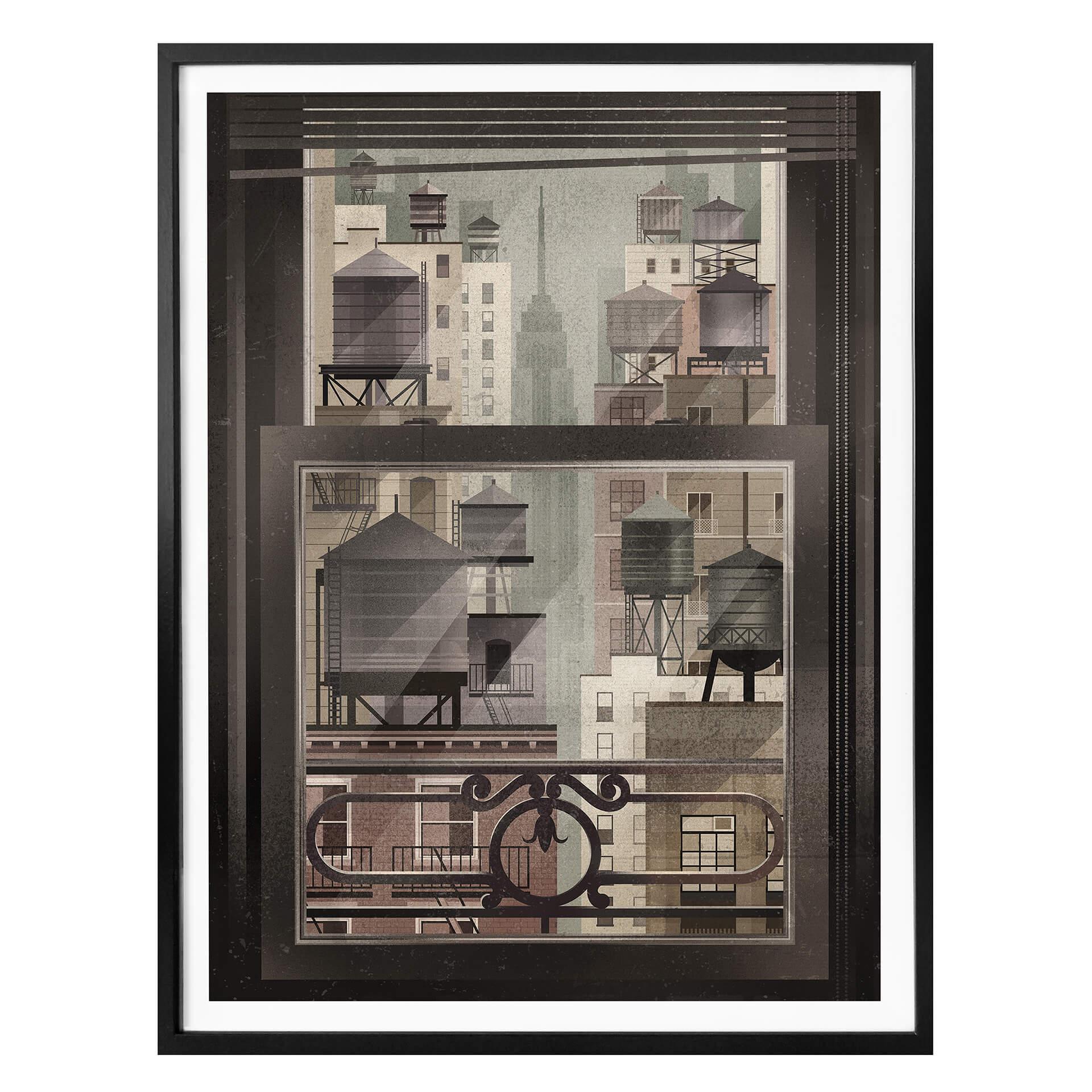 Poster Brown - NYC vattentorn