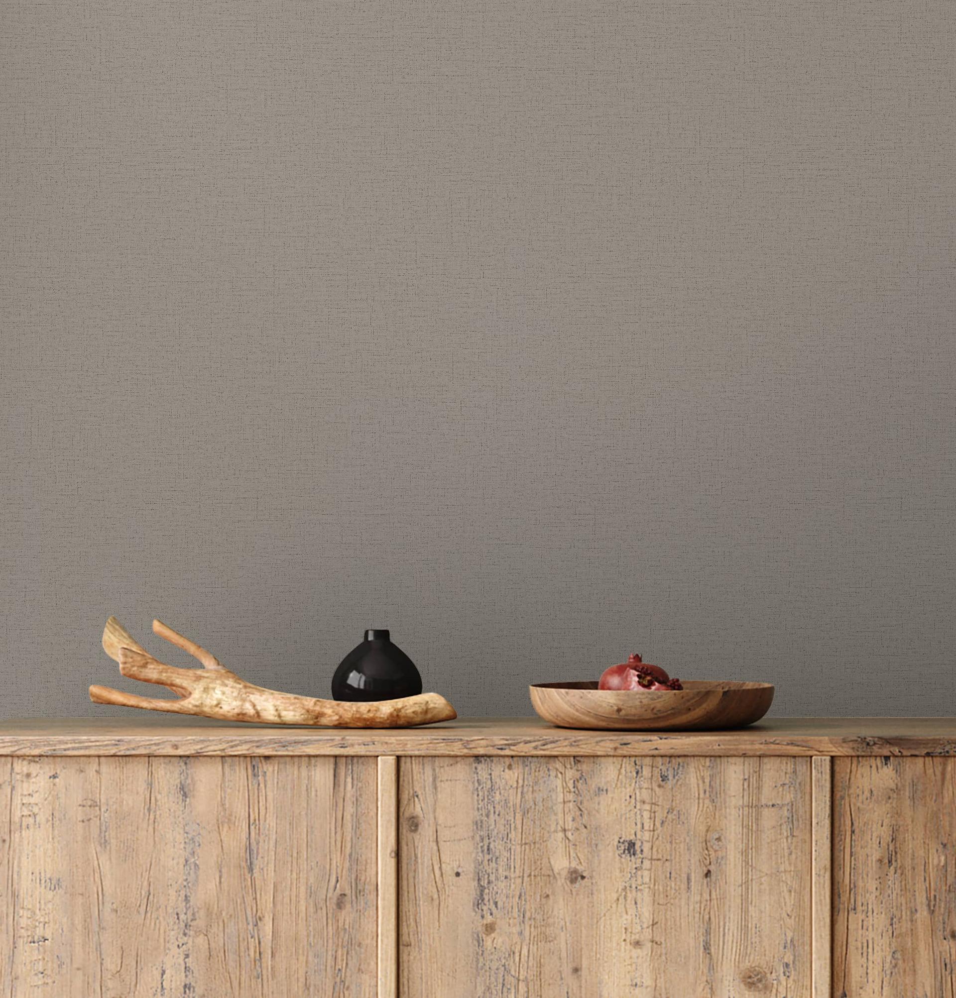 non-woven tapet brun tekstil optik til stue soveværelse kontor marburg tapet