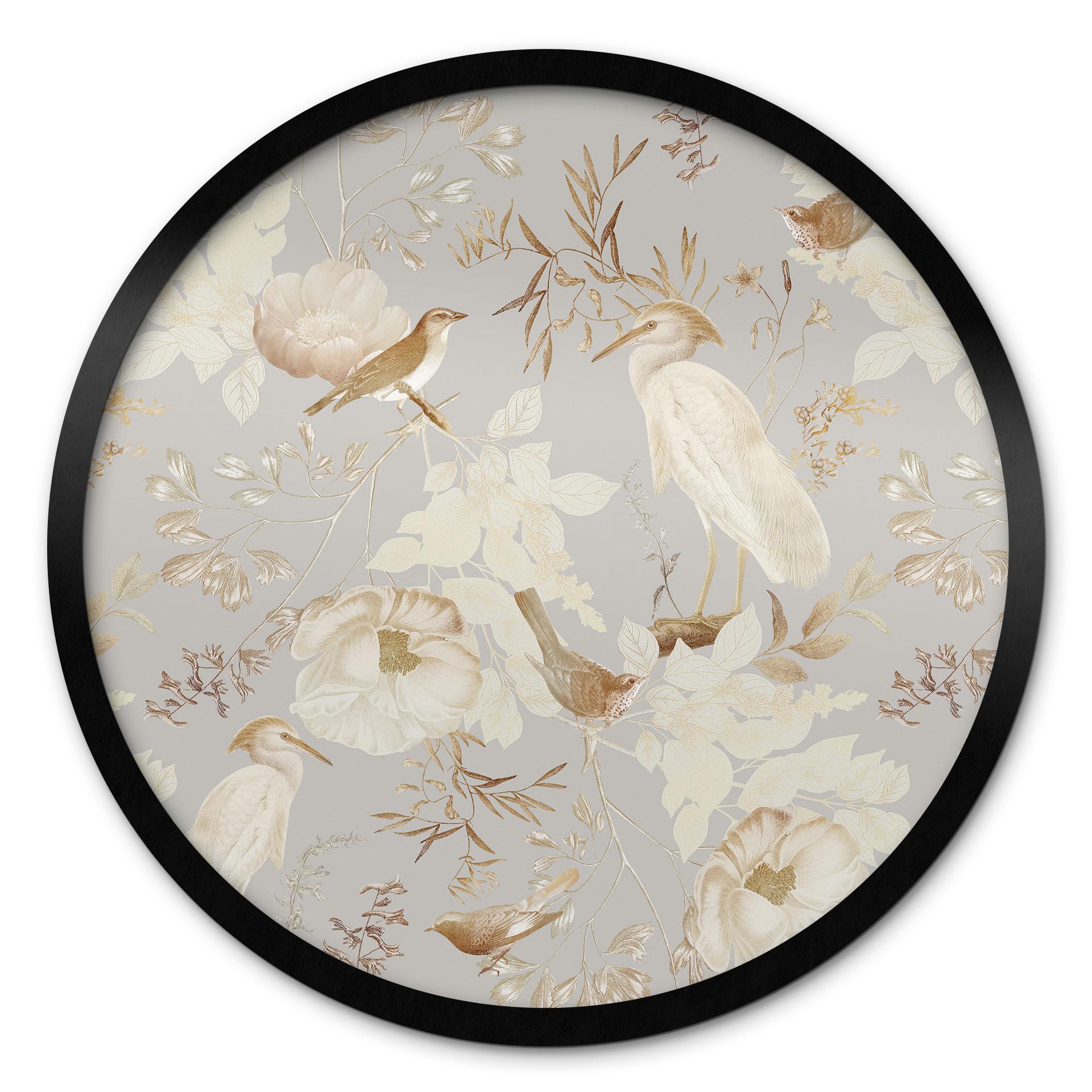 Plakat Fugle blandt hvide blomster - UN Designs
