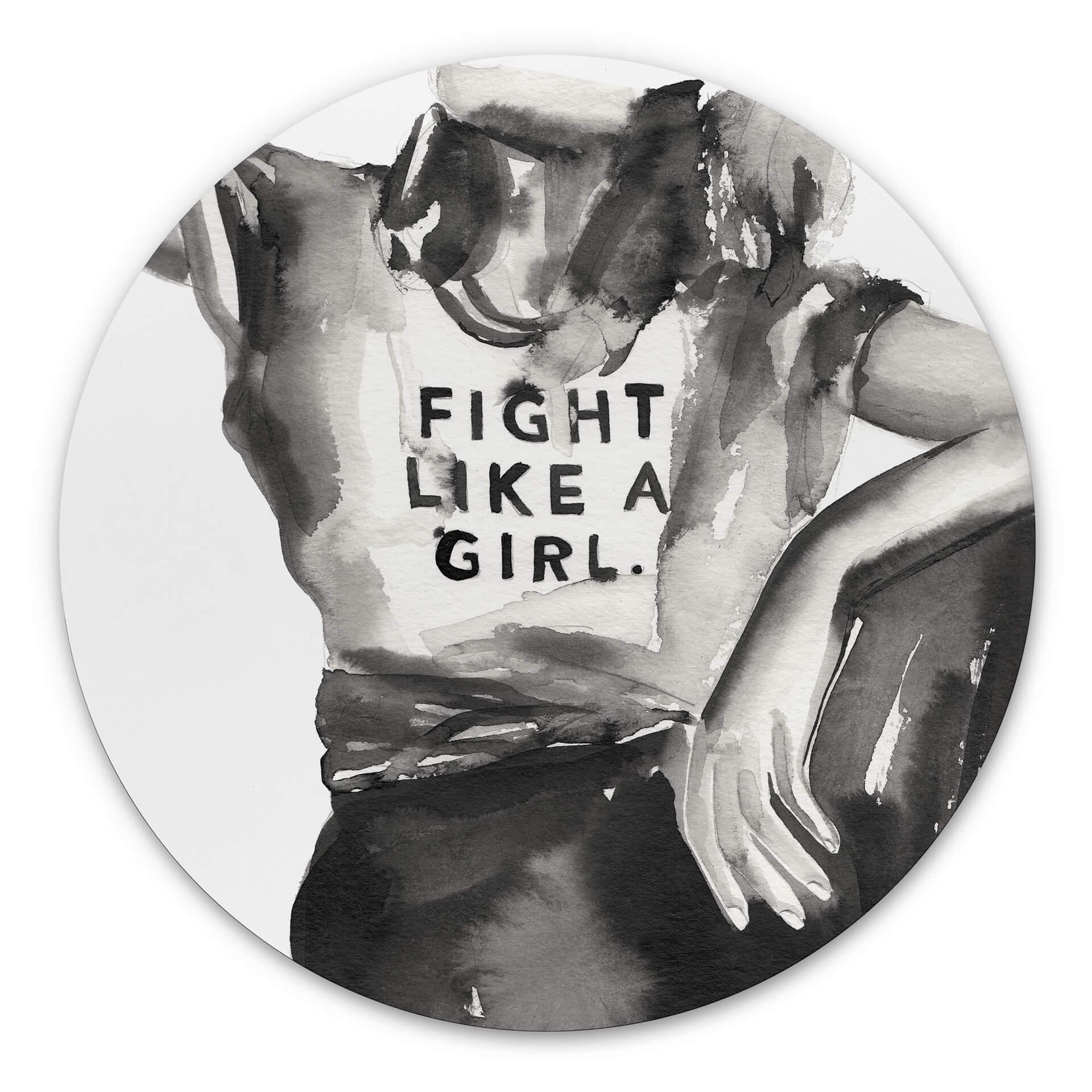 Alu-Dibond Verbaan - Fight like a Girl - Rund