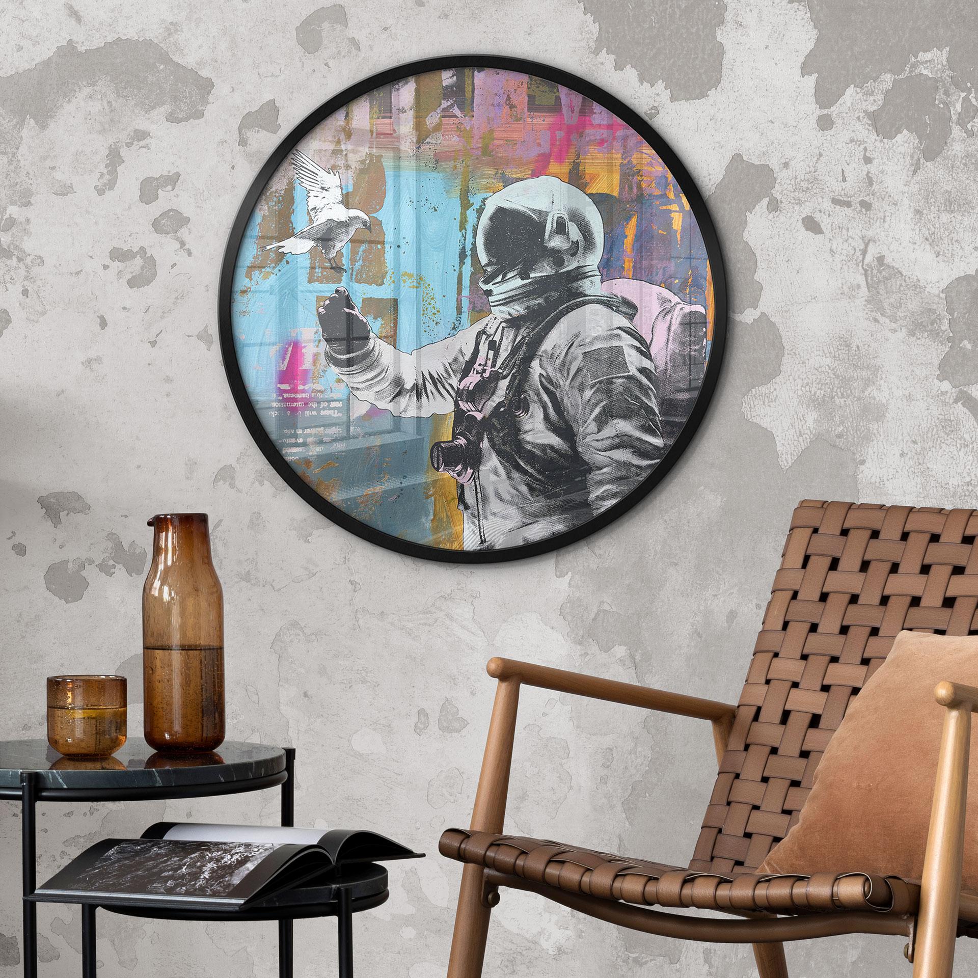 Plakat Astronaut med due - Kuryliuk - Rund