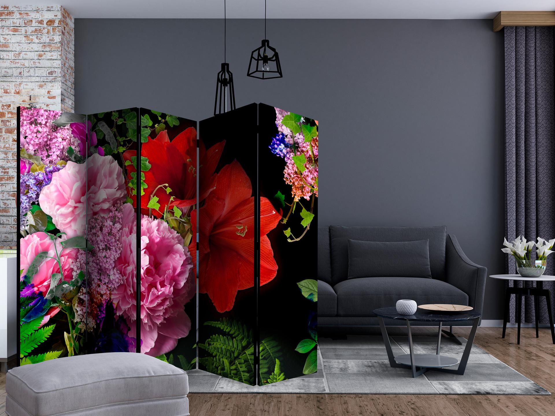 Divisorio - Sera di giugno in un giardino magico, 5 pezzi - 225x172 cm