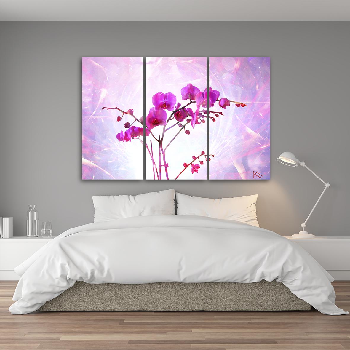 3 stykke lærredsprint, Essential Orchid
