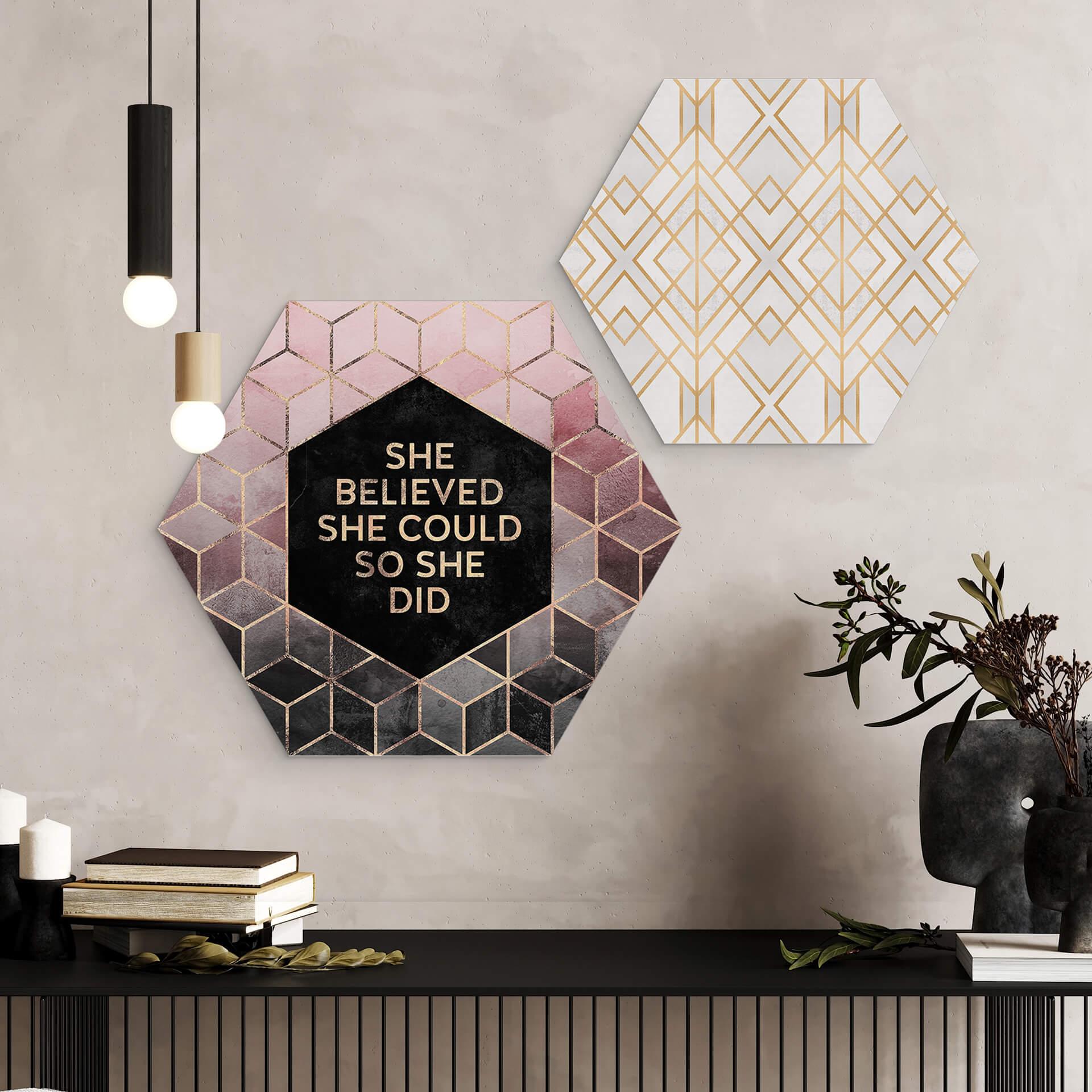 Hexagon Dibond Fredriksson - She Believed