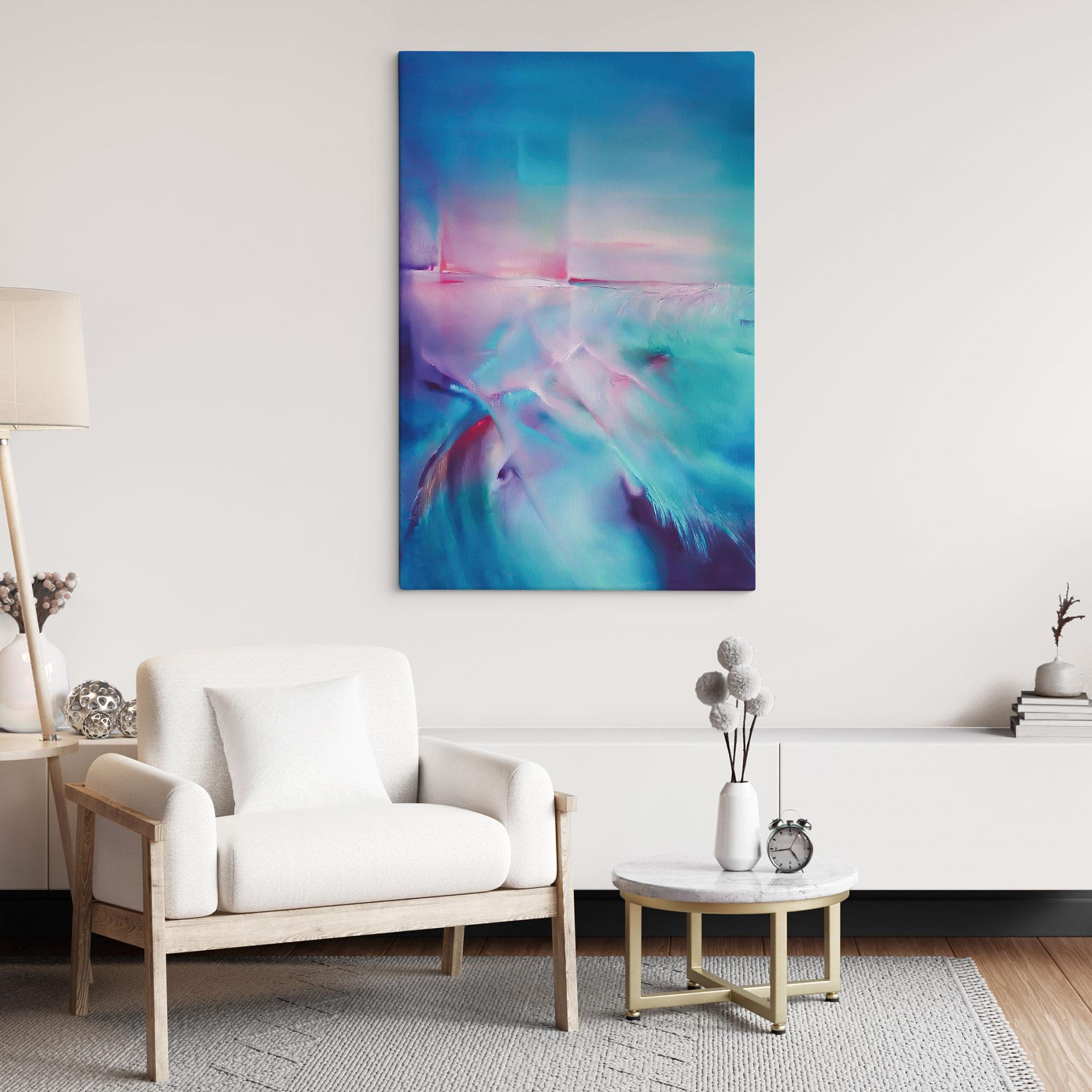 Canvasbillede Aurora Borealis i turkis og lilla | Abstrakt kunst - Schmucker