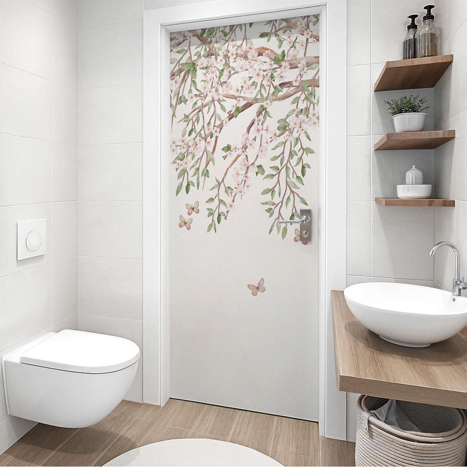 Lámina flor de primavera - Sir Edward - Decoración autoadhesiva para puertas
