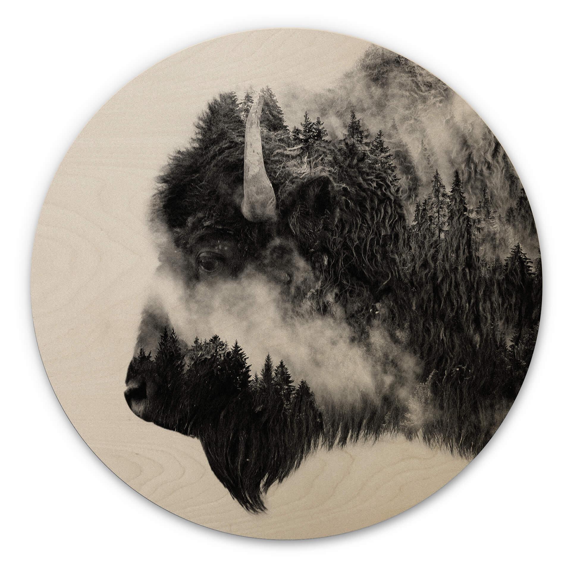 Angyalosi Billede af træ - Bison - Rund