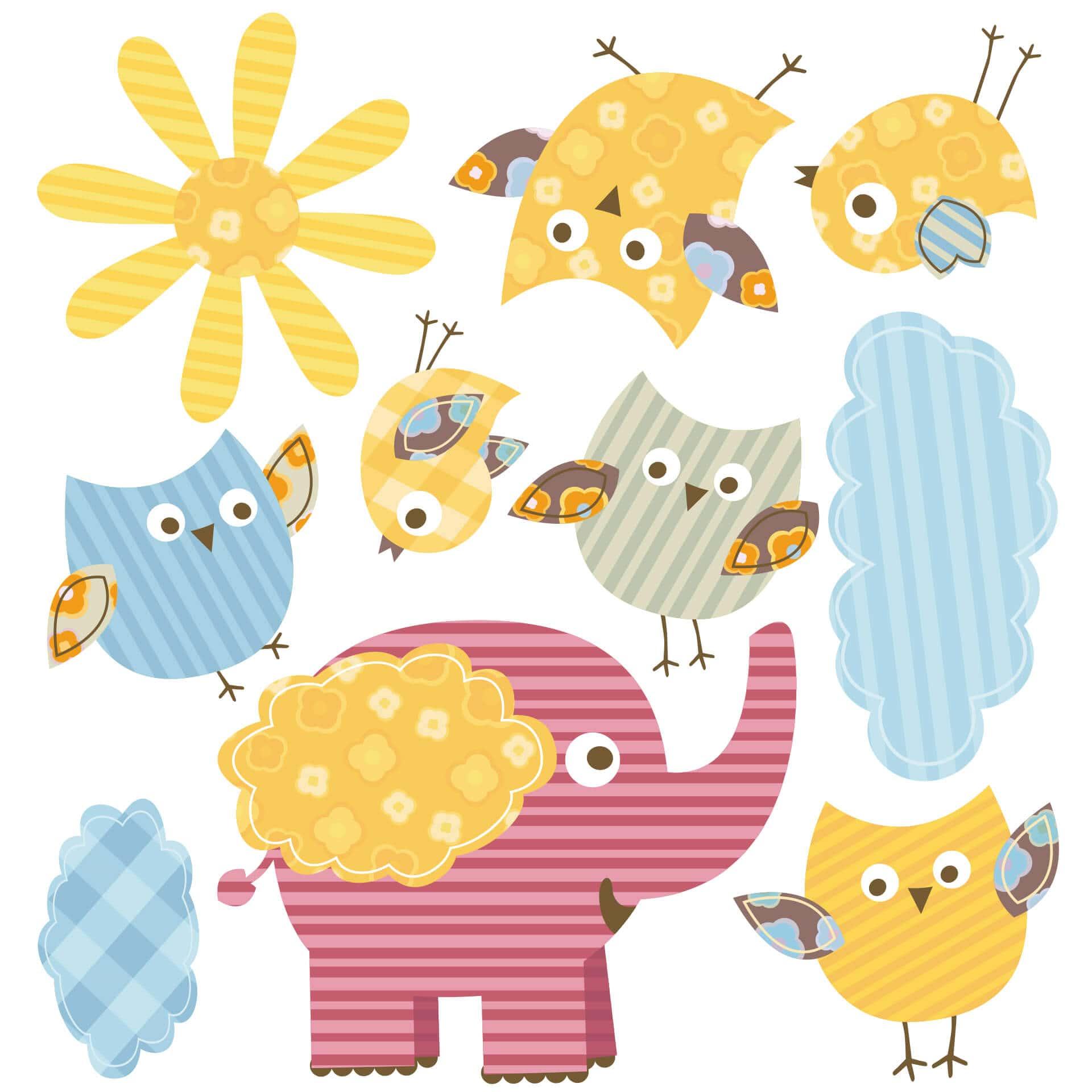 Wandtattoo Lustige Tiere Set 03 (Muster)
