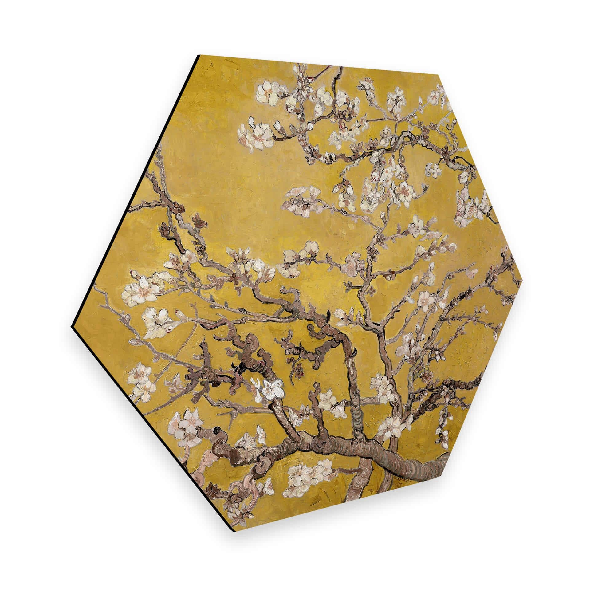 Hexagone - Tableau sur alu-Dibond van Gogh - Amandier en fleurs jaune