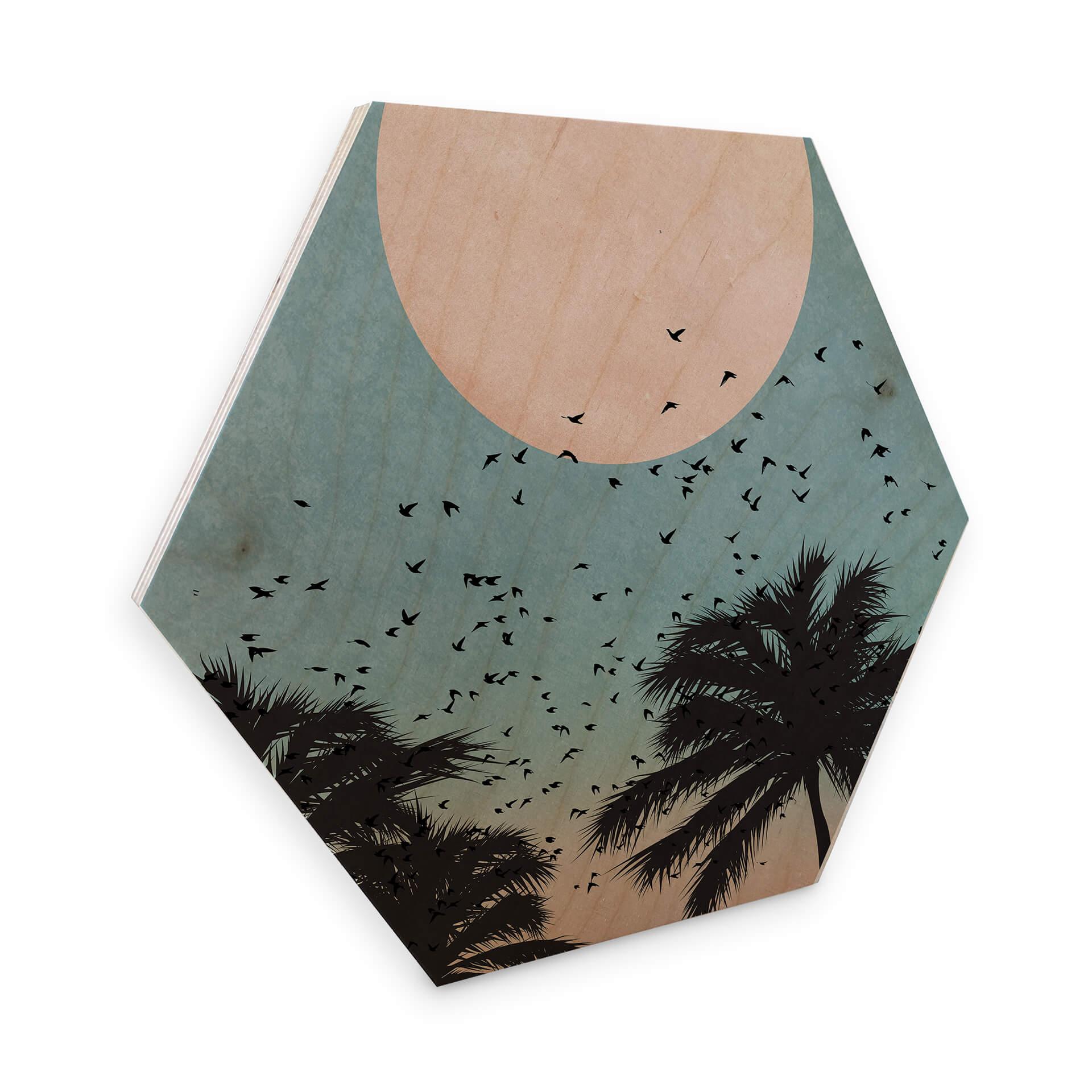 Hexagon hout - Kubistika - Sunset