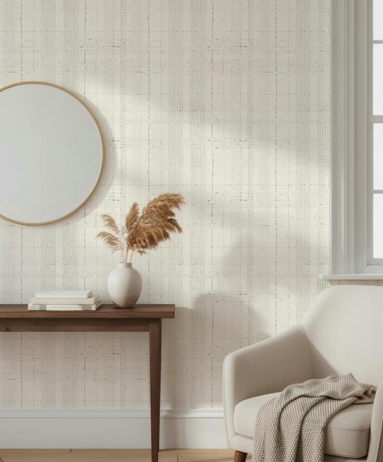 Ikke-vævet tapet striber moderne i beige