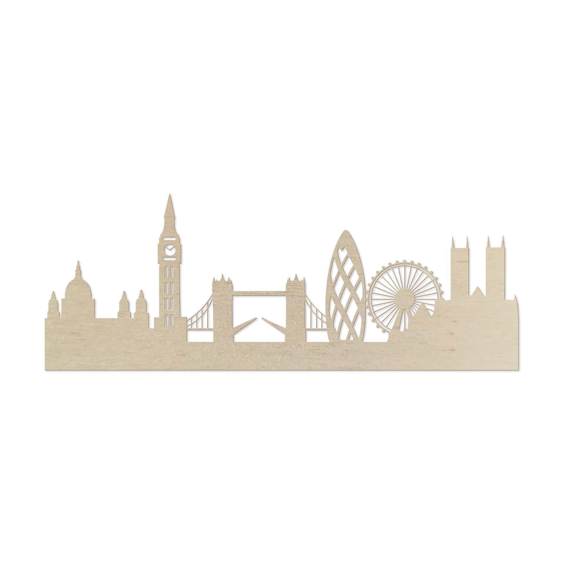 Decoro in legno – Skyline Londra - Pioppo