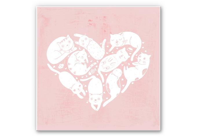 Wandbild Loske - Cat Heart