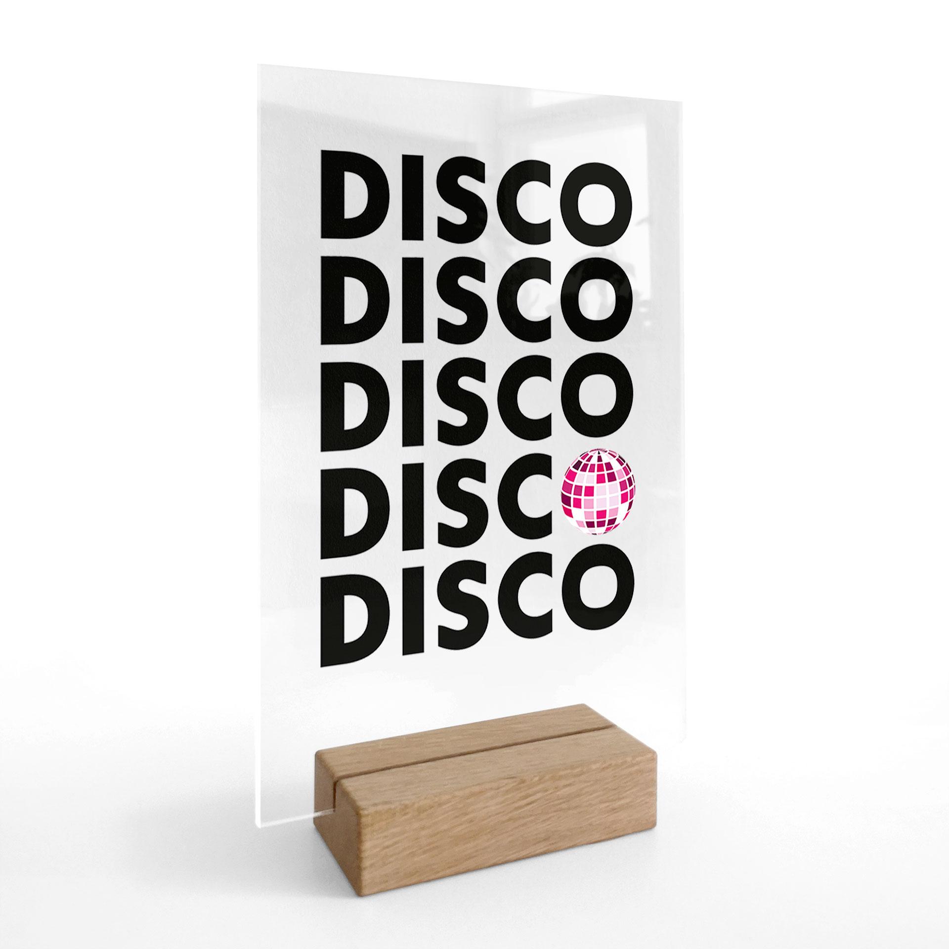 Bordskærm Retro Disco Vibes Typografi - transparent - Kerr-Dineen