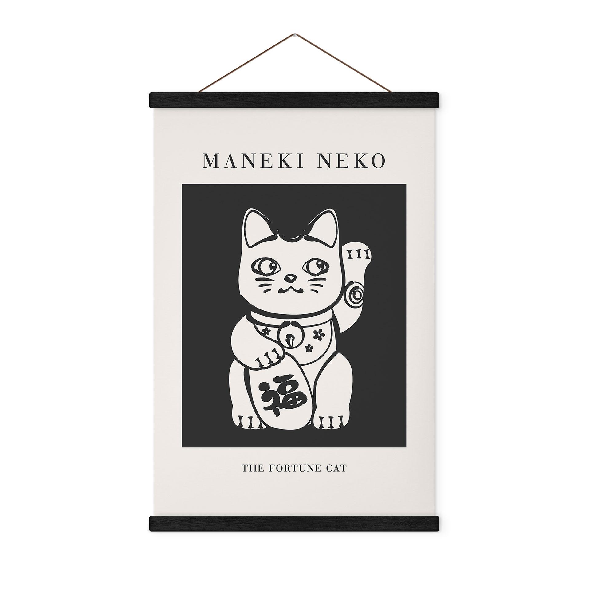 Tekstil plakat Maneki Neko - Den heldige kat - KsanaKalpa