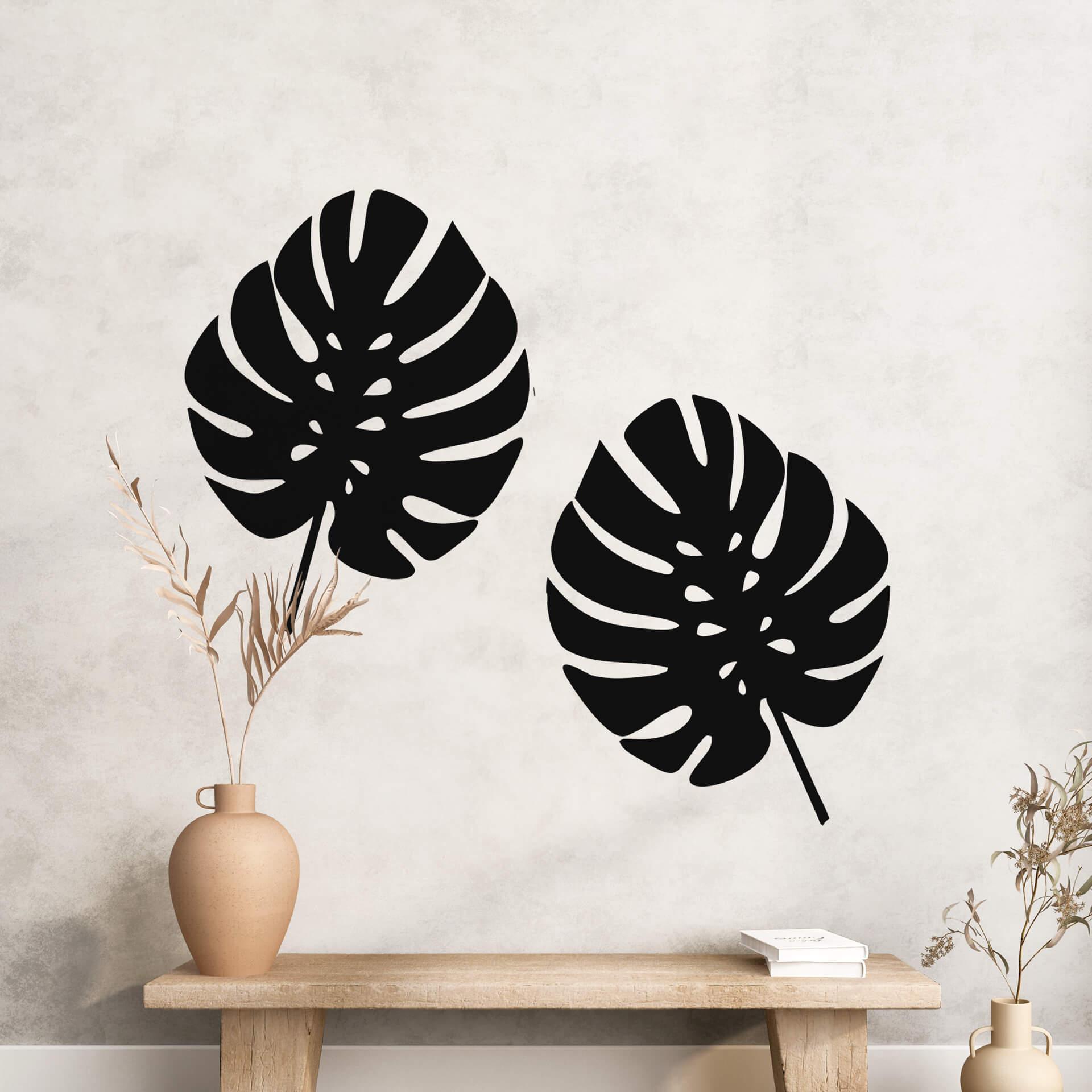 Wandtattoo Monstera Blätter 2er Set