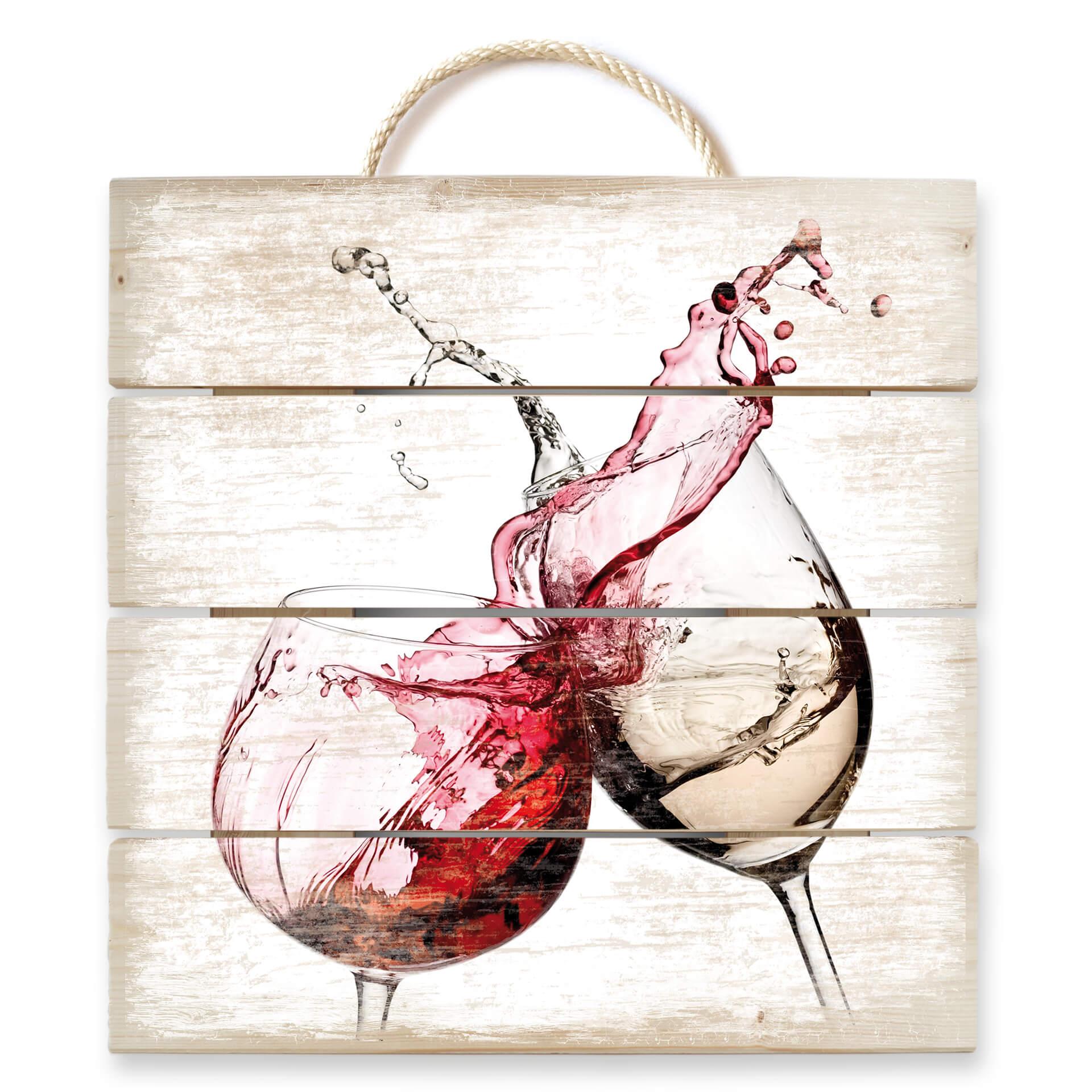 Houten Wanddecoratie Wijnglazen