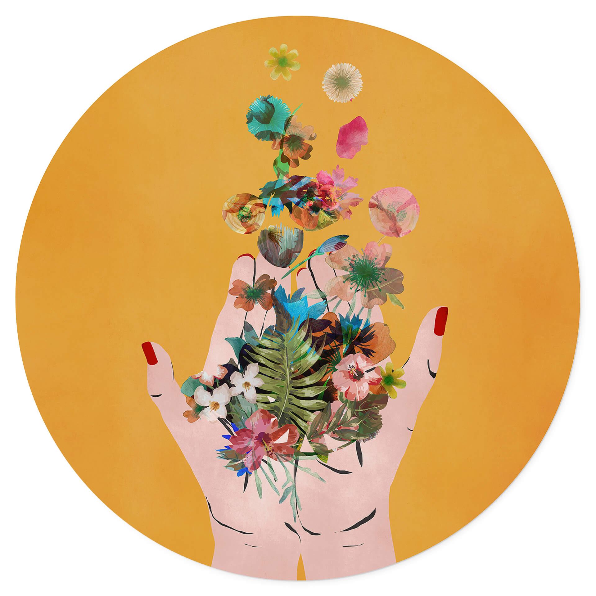 Adesivo murale Treechild - Colorful flowers in Frida's hands