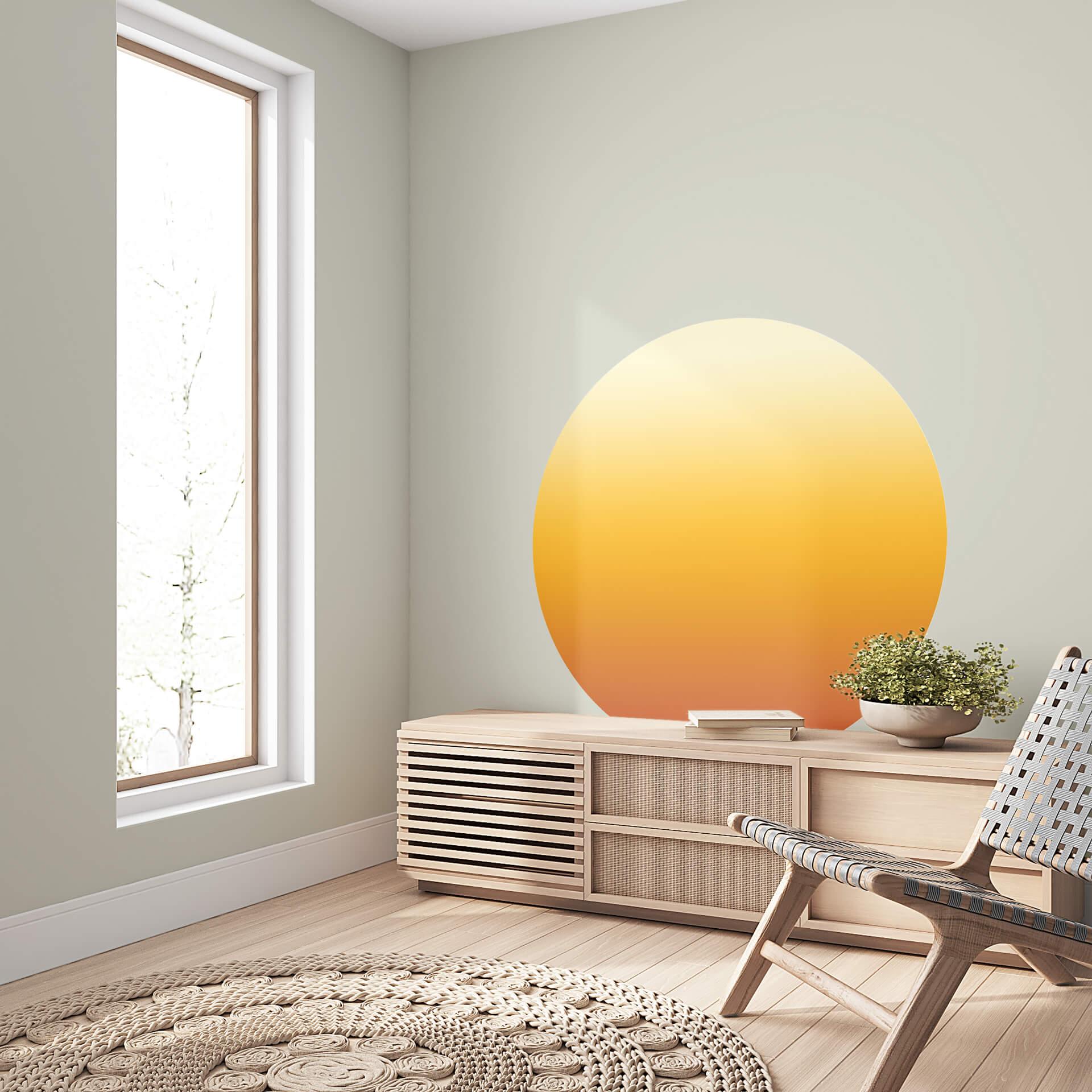 Zelfklevende Wandcirkel - Sunset Ombre
