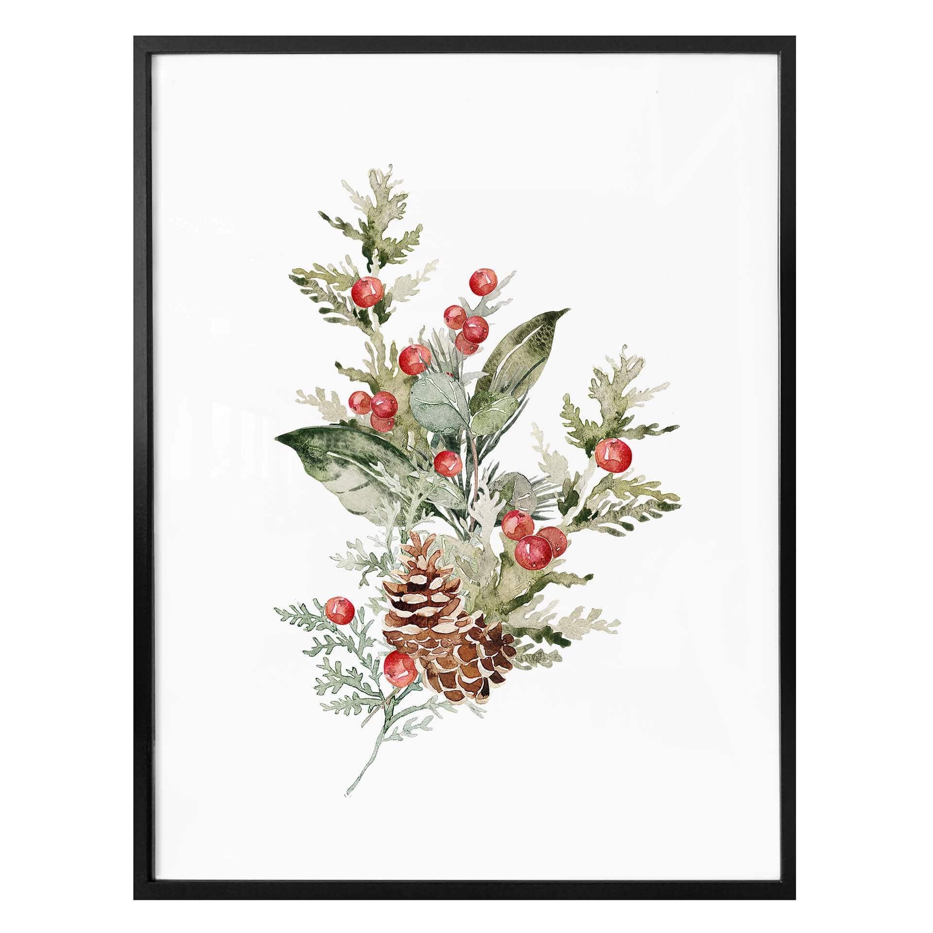 Plakat - Juledekoration - akvarel