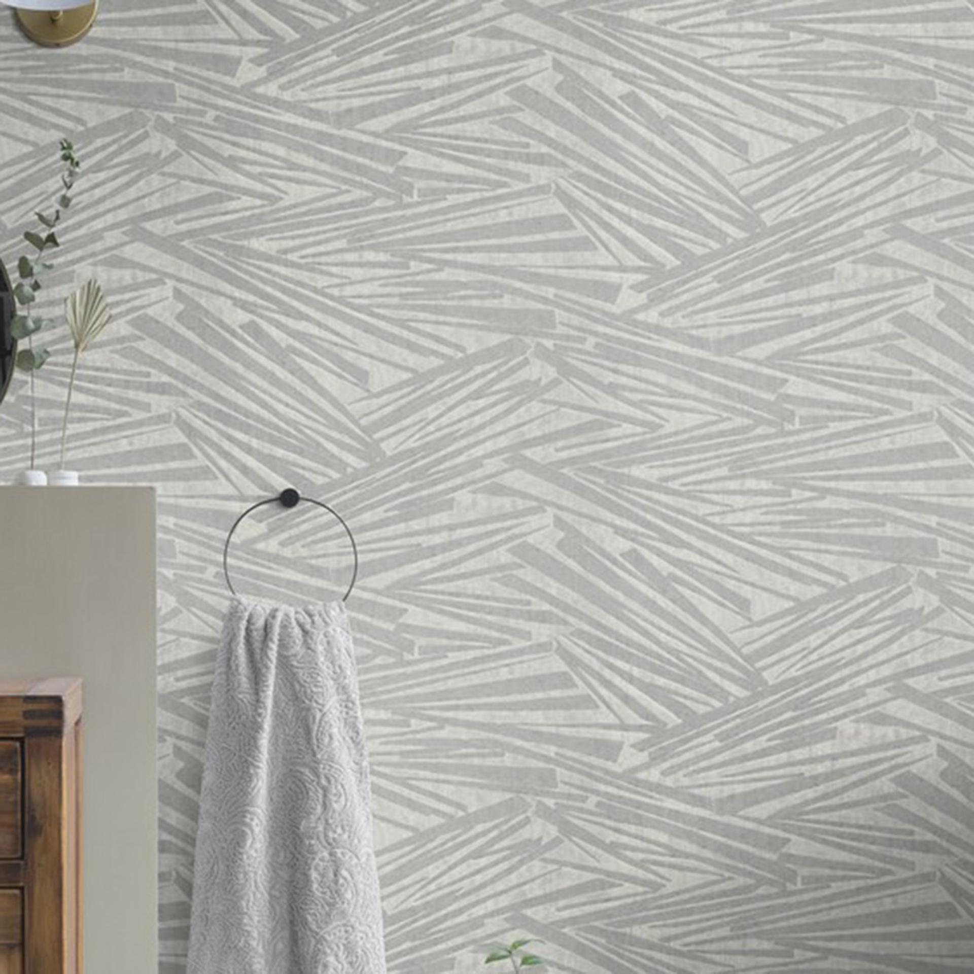 stribet tapet, non-woven tapet Sky Lounge sølvgrå metallic