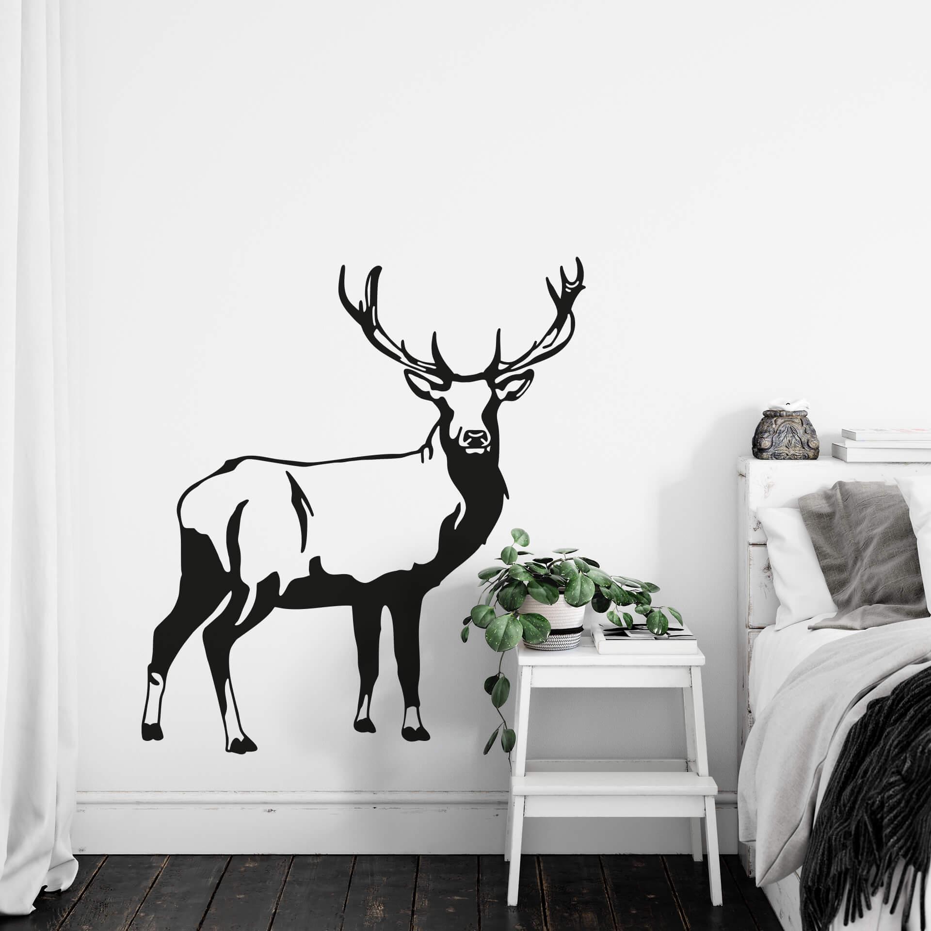 Wandtattoo Hirschbock Silhouette