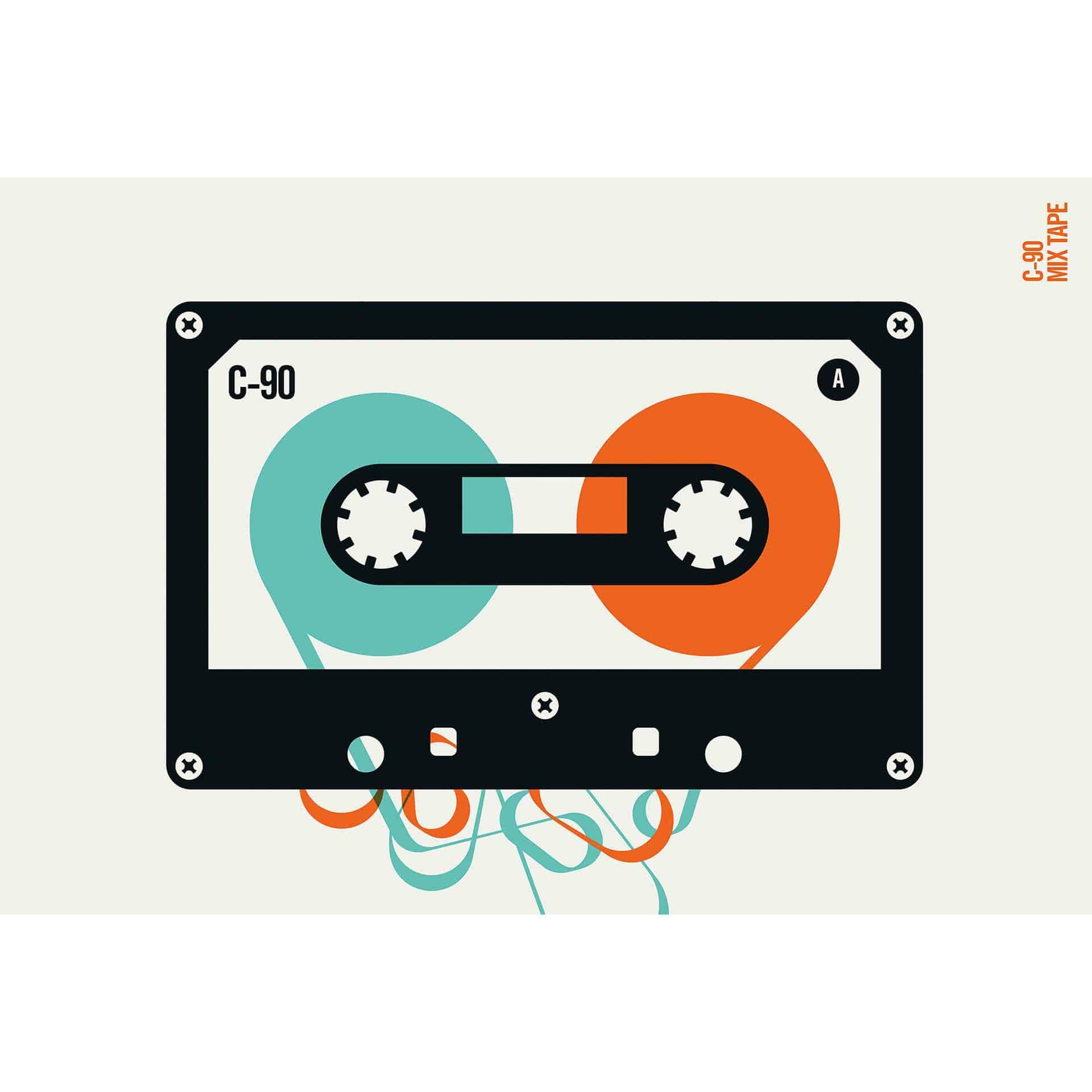 Livingwalls papier peint photo ARTist Mixtape avec cassette
