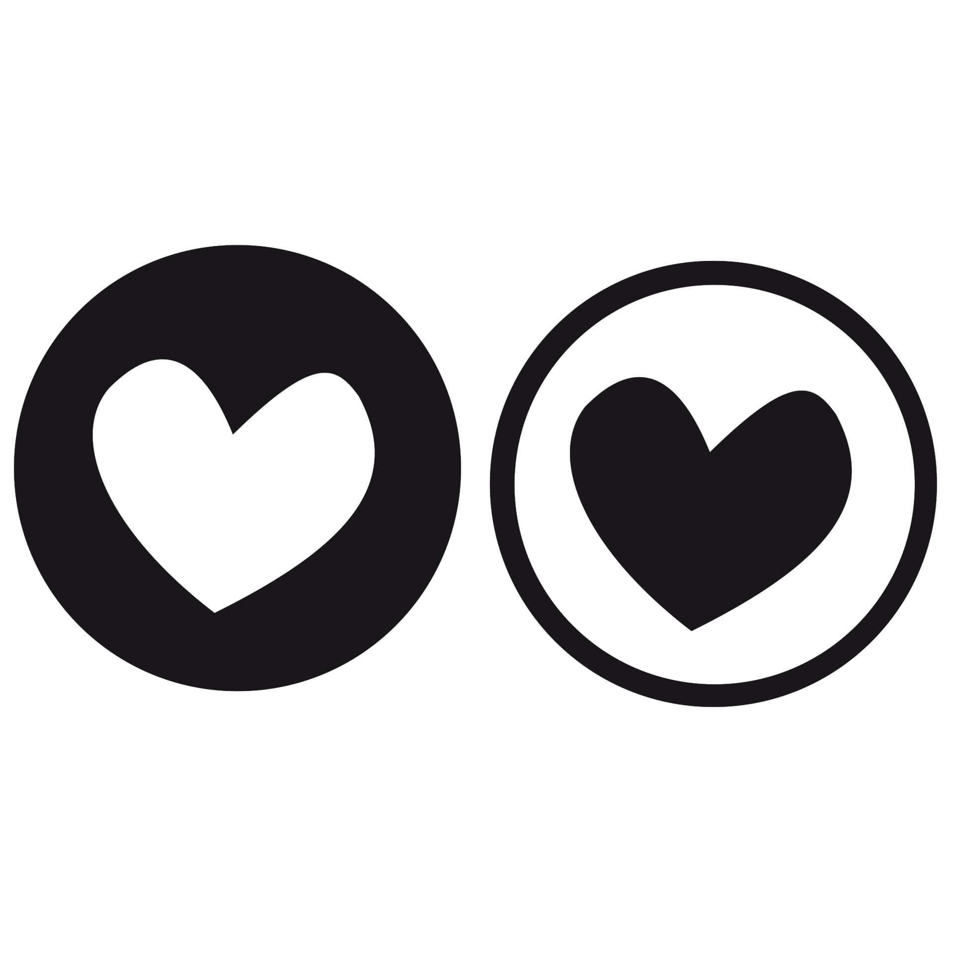 Wandtattoo Two Hearts