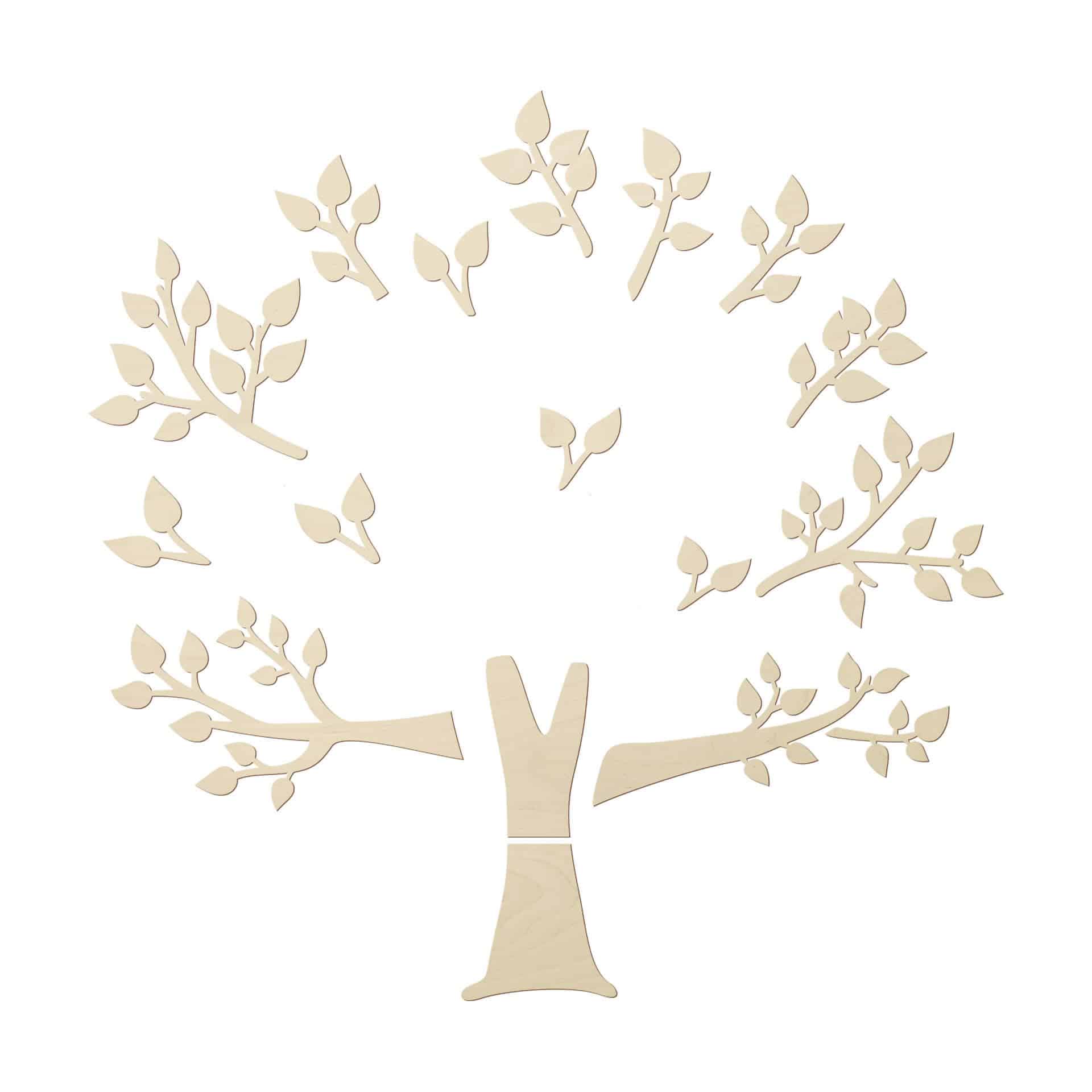 Árbol genealógico de madera XXL Familia - madera de álamo