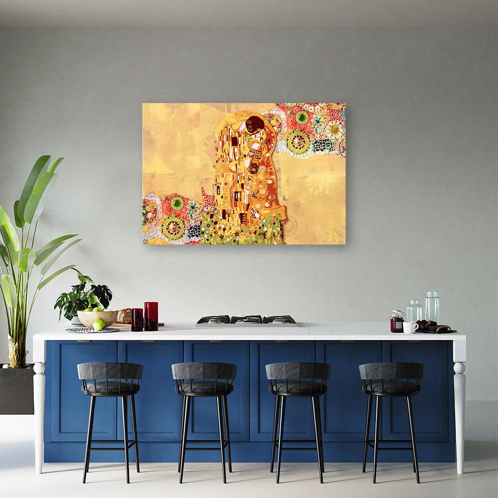 Canvasbillede, Klimt opfyldelse af en kvinde abstrakt