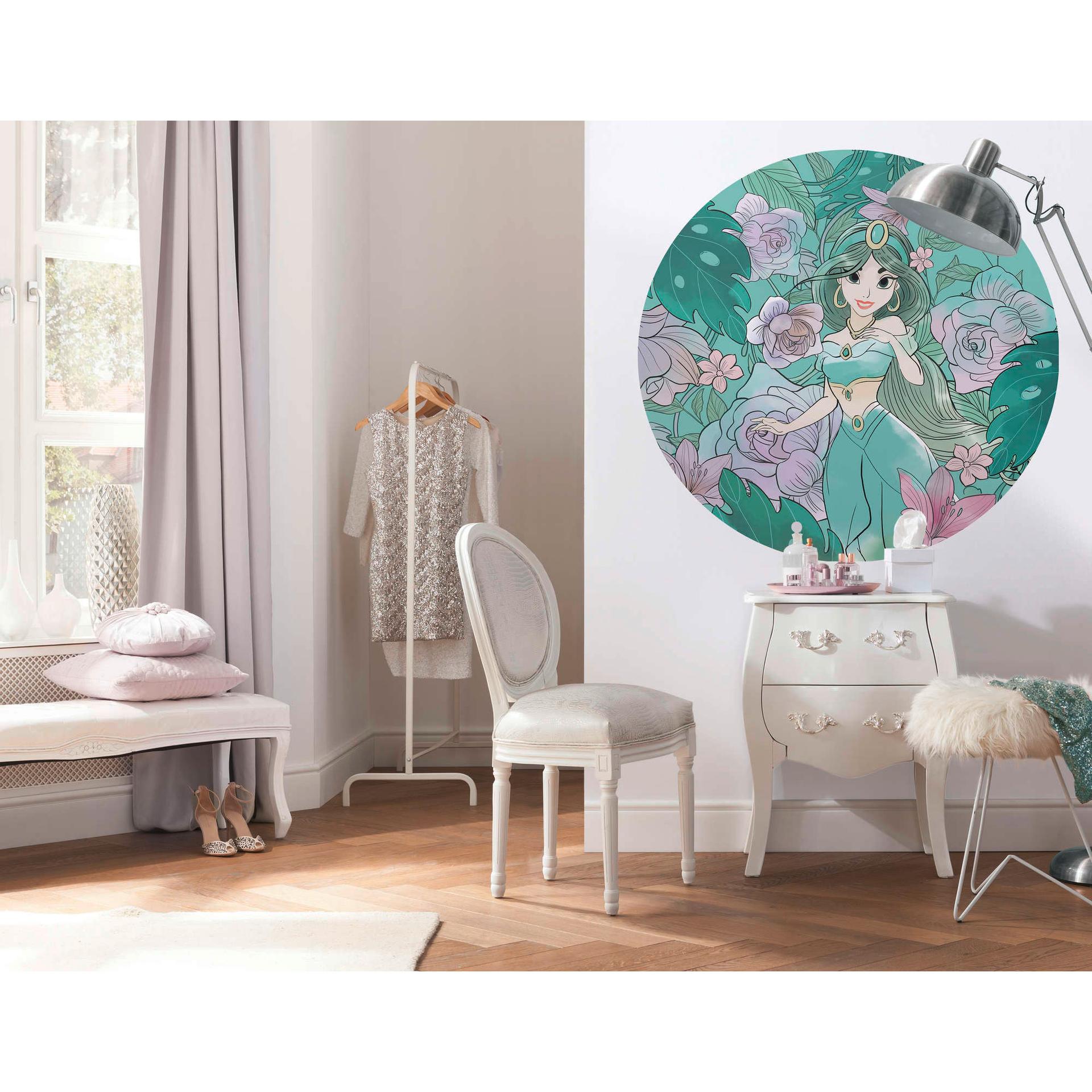 zelfklevend vlies behang - Jasmin Elegant MInt - 125 x 125 cm