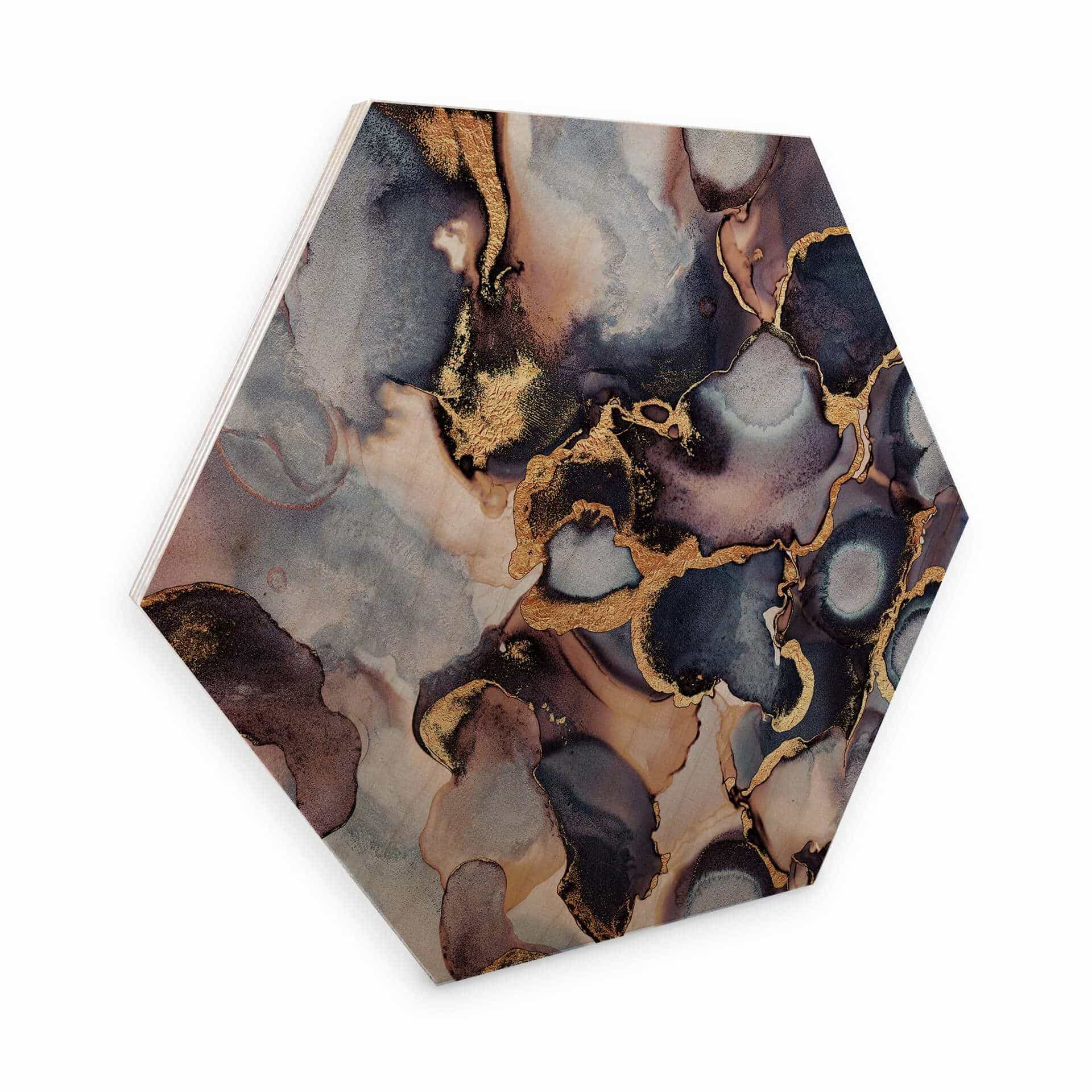Hexagon - Hout - Fredriksson - Pink & Gold