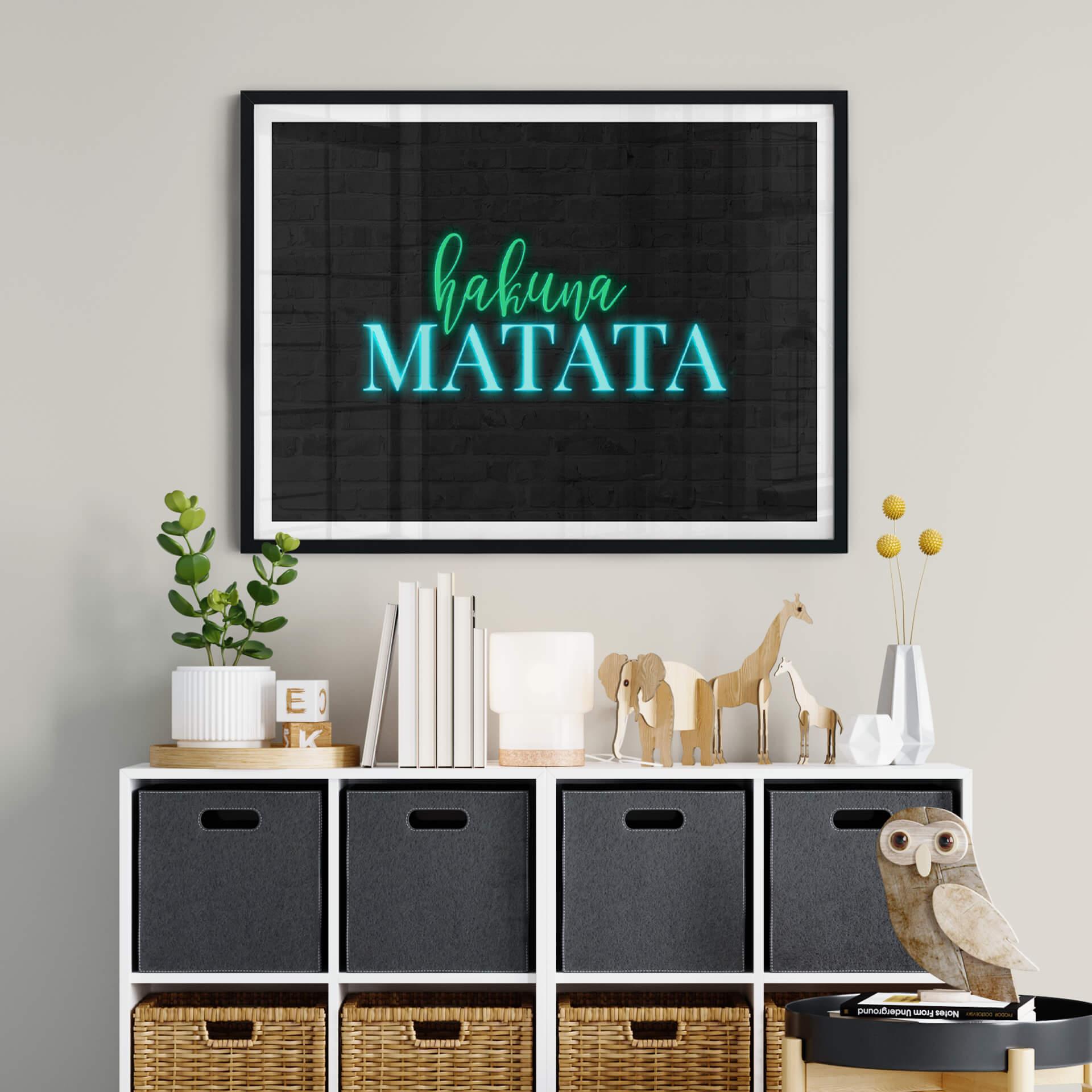 Plakat Hakuna Matata - Neonowe światło