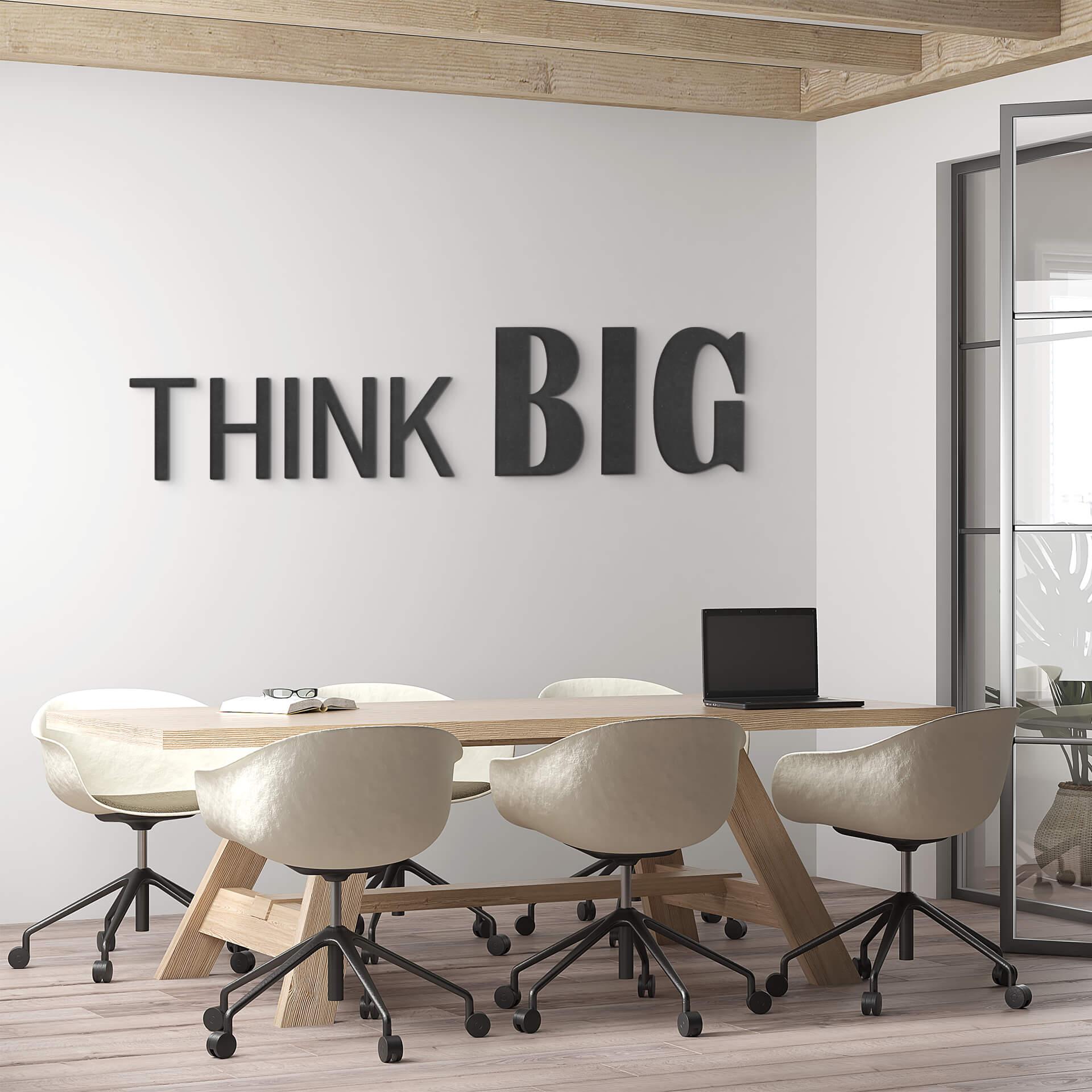 letras 3D MDF THINK BIG