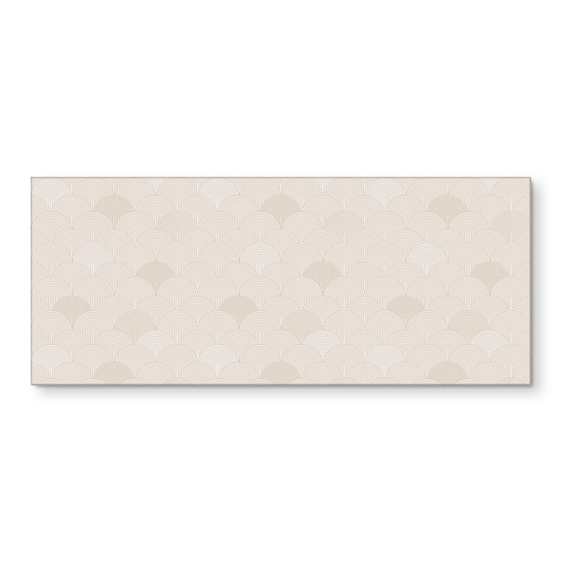 Stænkplade til køkken Abstrakte halvcirkler i blød beige - Udtrækkelig - Bloomery Decor