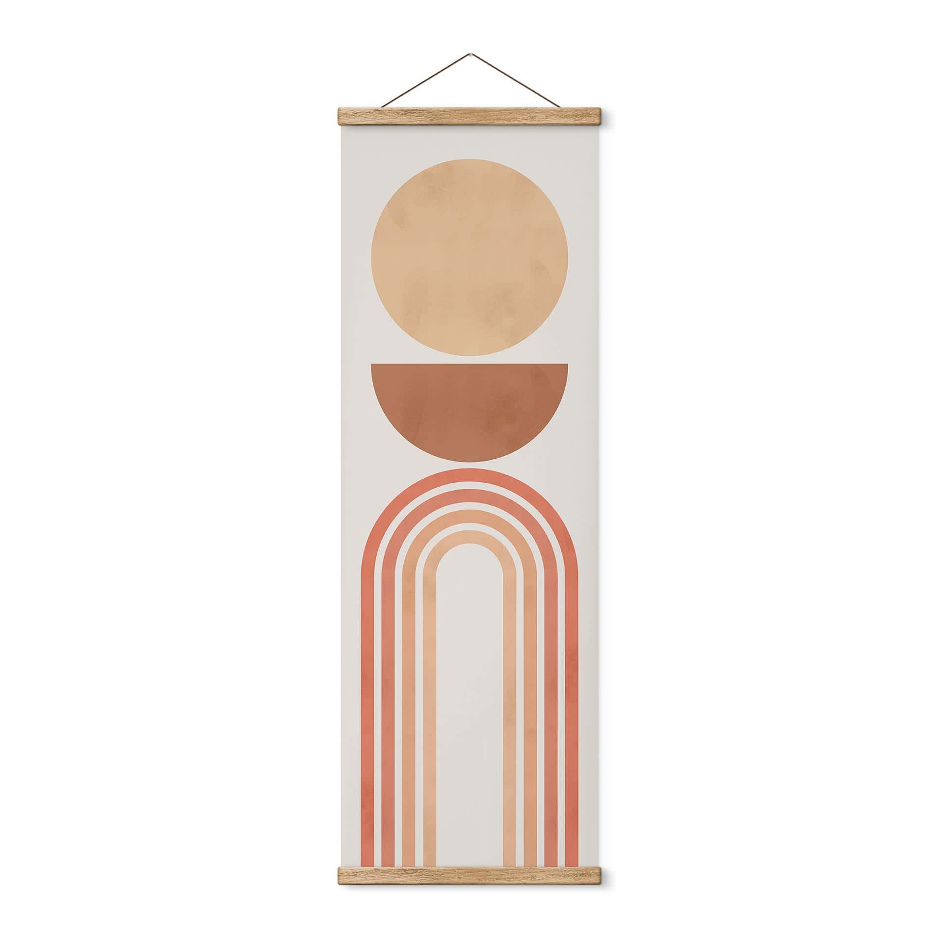 Tekstil plakat Abstrakt balance - Retro buer og cirkler - Costa
