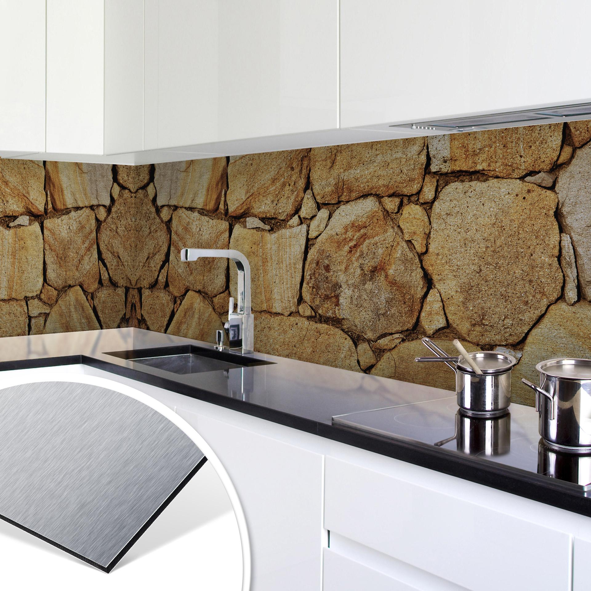 Revêtement pour cuisine - Alu-Dibond - Mur 03 - Argenté