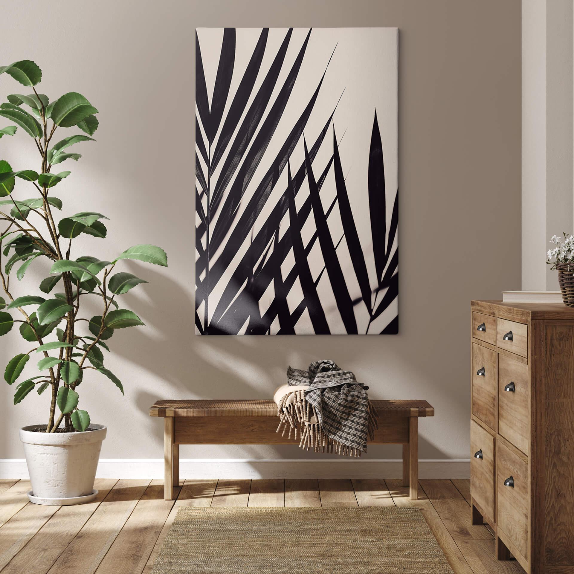 Lienzo 1X Estudio - Hoja de palmera negra