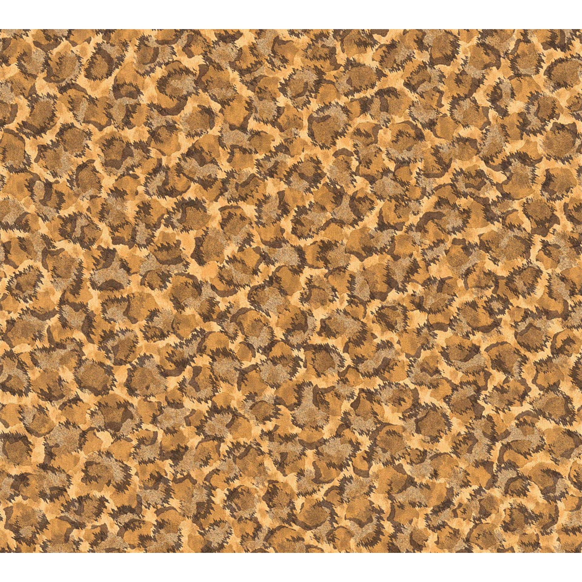 Versace fleecetapet Vasmara leopardtapet brun, orange, bronze