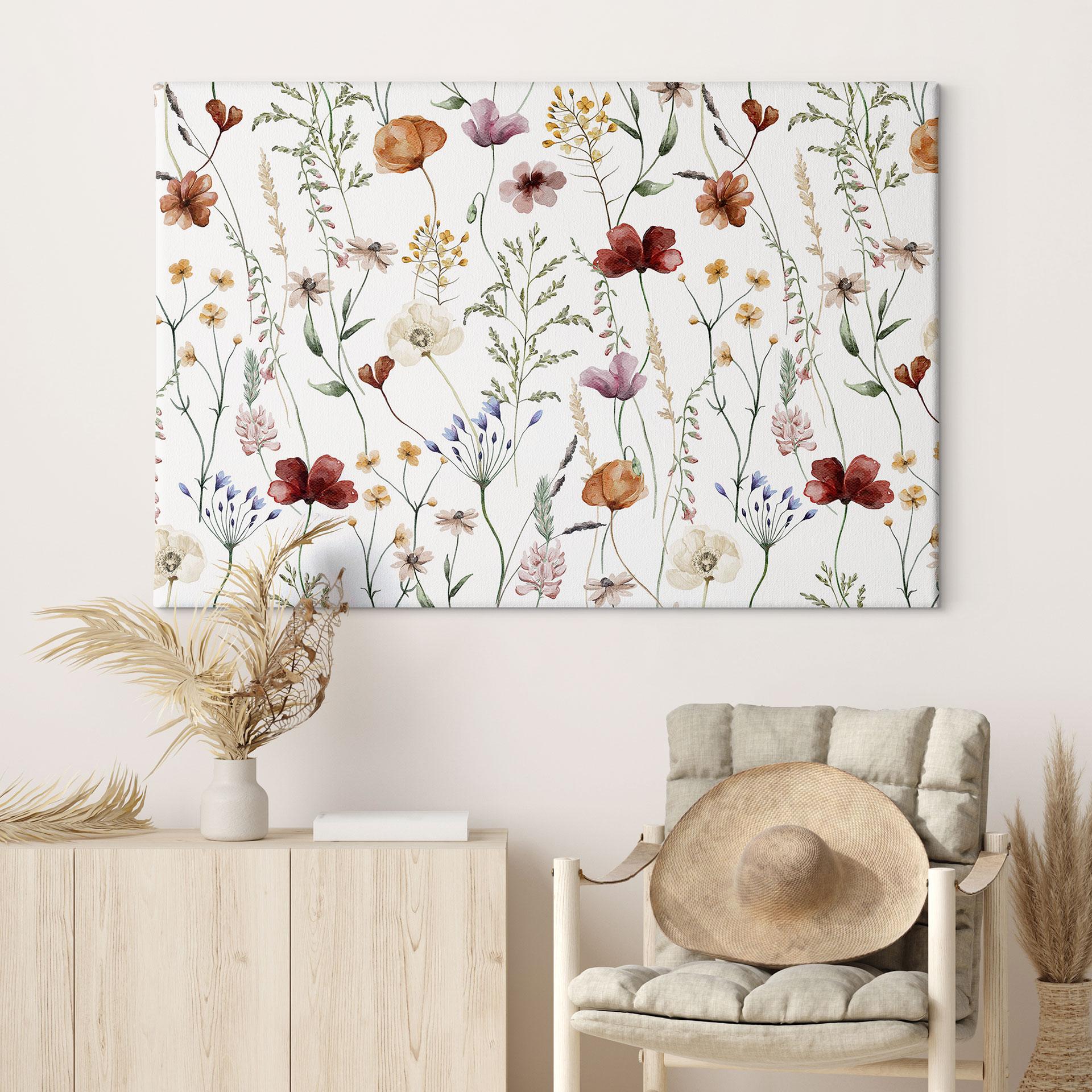 Lærredsprint - Farverige vilde blomster - UN Designs