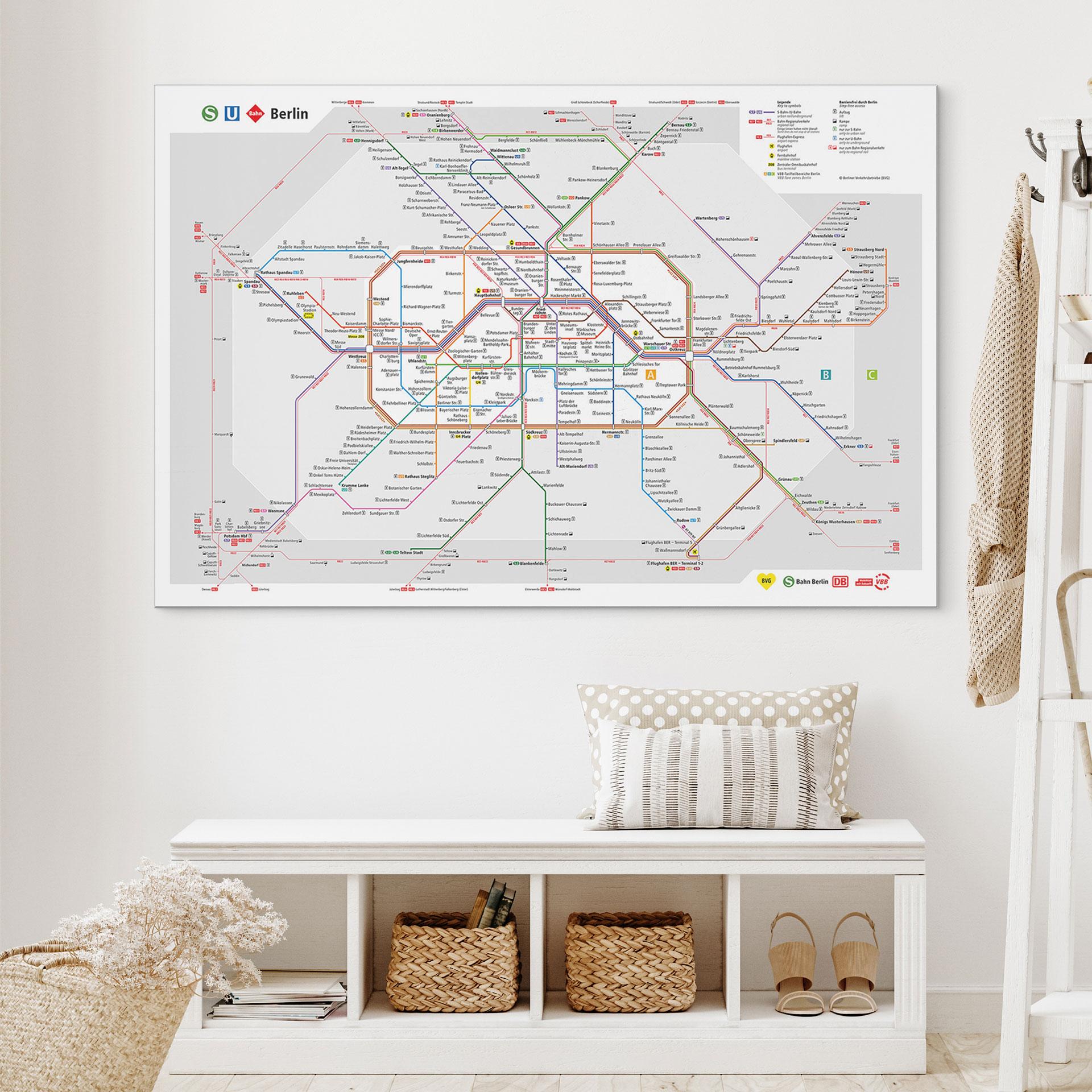 Wandbild BVG Berlin - Netzplan Berlin - Alu-Dibond