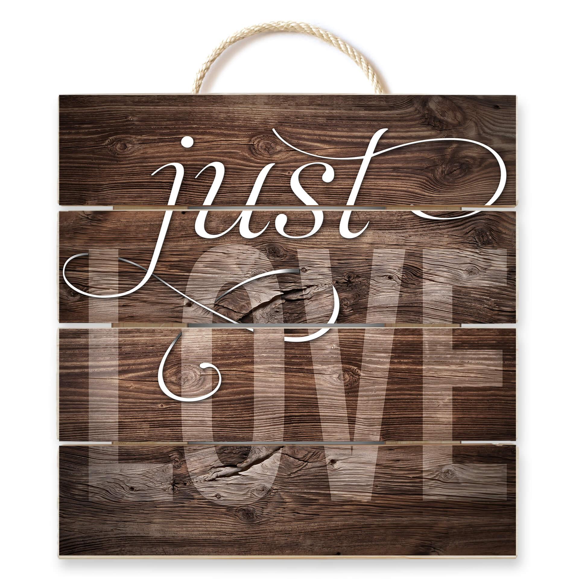 Obraz drewniany Just Love - 40x41,5 cm