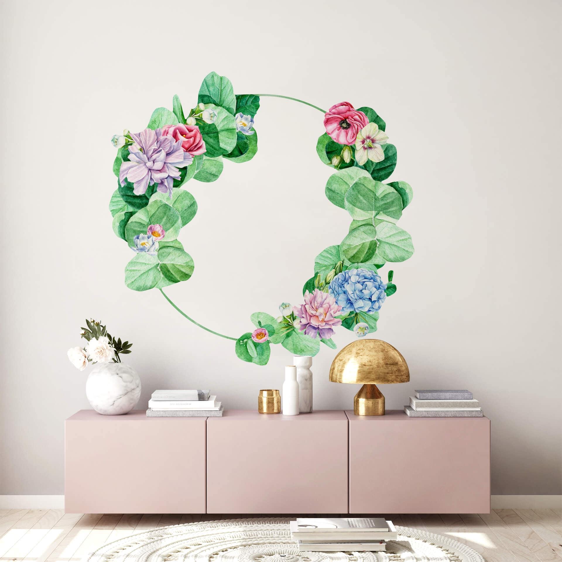 Muursticker Bloemenkrans XXL